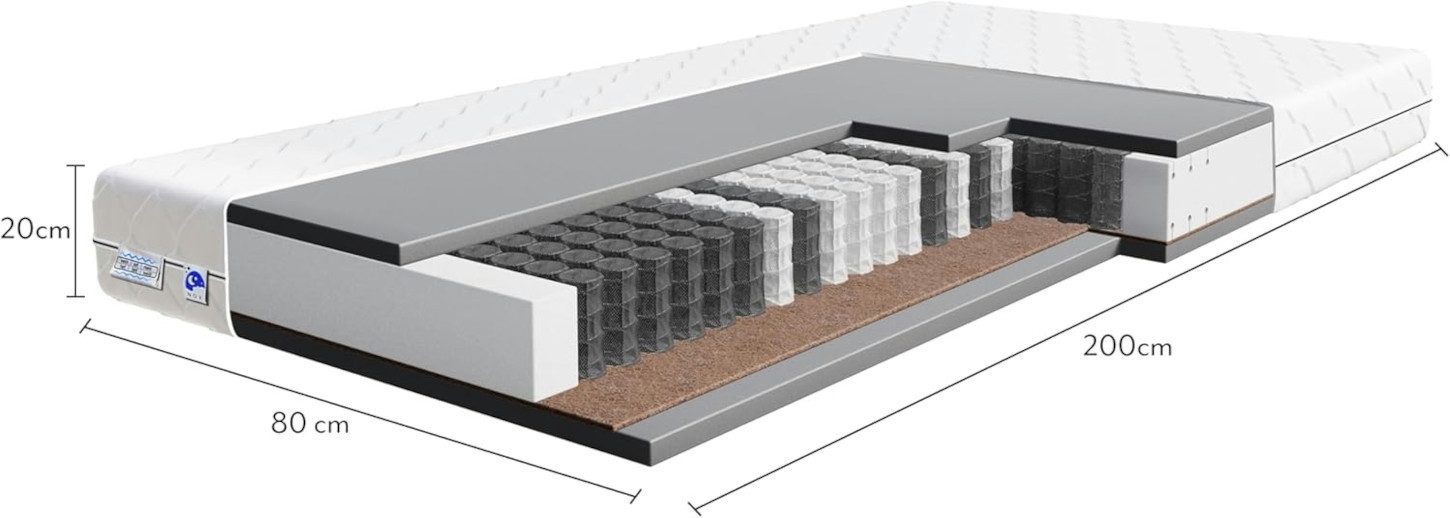 Taschenfederkernmatratze orthopädische 7-Zonen, zwei unterschiedlich feste günstig online kaufen