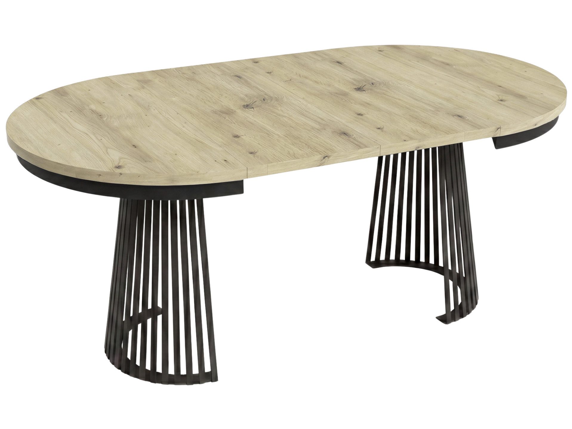Beautysofa Esstisch Lumi im Loft-Stil, ausziehbar Ø 100–180 cm (hitze- und verfärbung beständig, Metallbeinen), verschiedene Farben – Bild 4 von 5