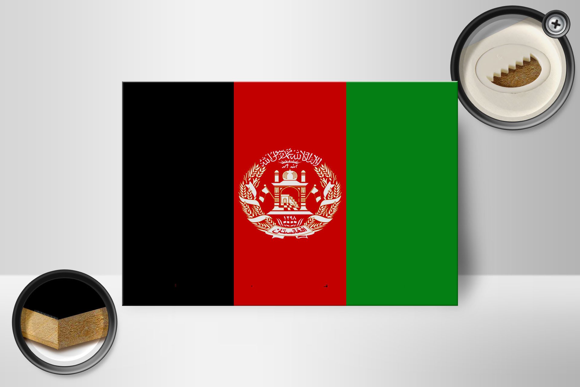 Femer GmbH Holzbild Flagge Afghanistans 18x12cm Flag of Afghanistan, Flaggen (1 St), Glatte Holzfaserplatte (MDF), vorn beschichtet