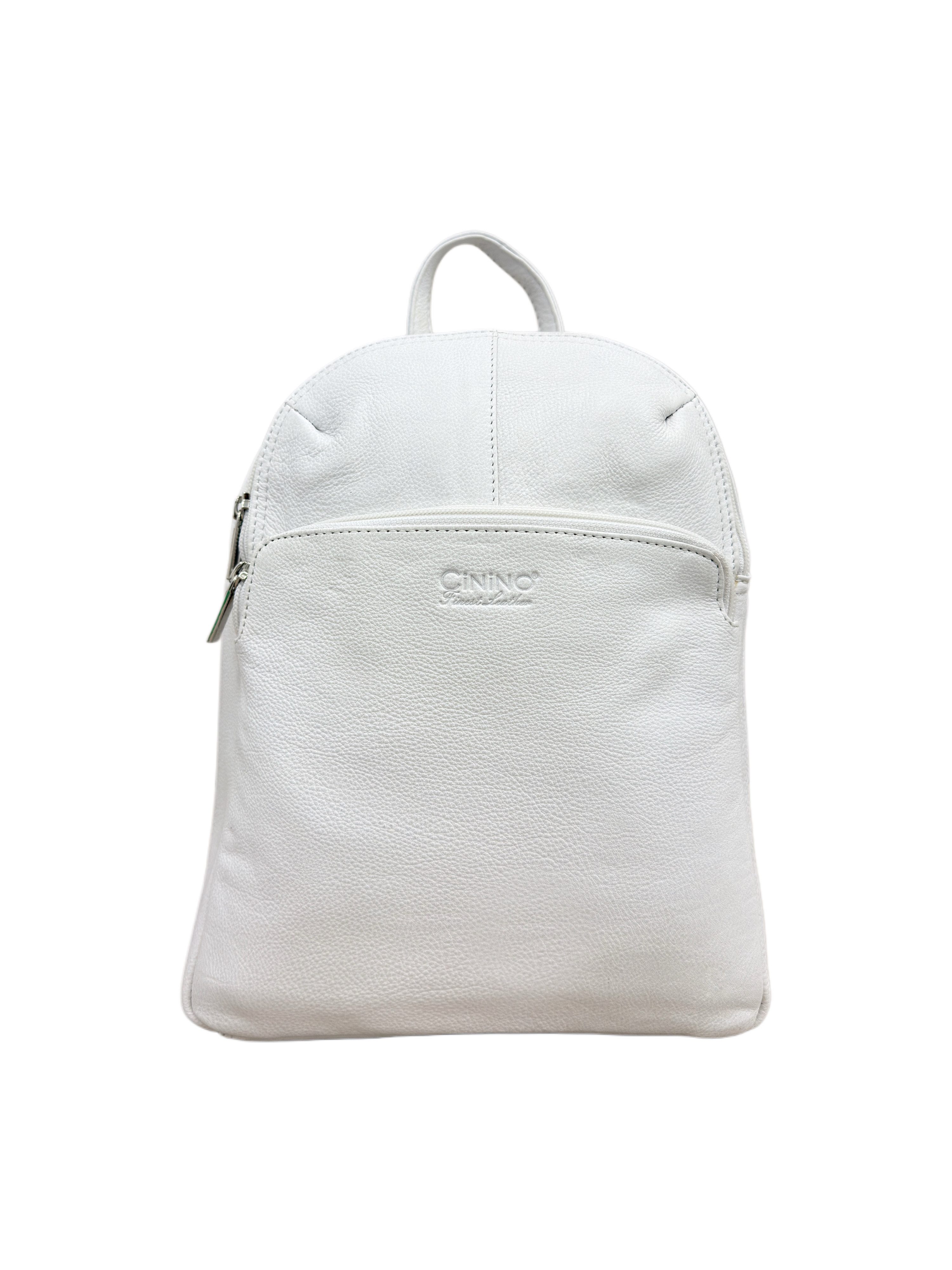 Cinino Cityrucksack C6104, Damen City-Rucksack aus echtem Rindleder