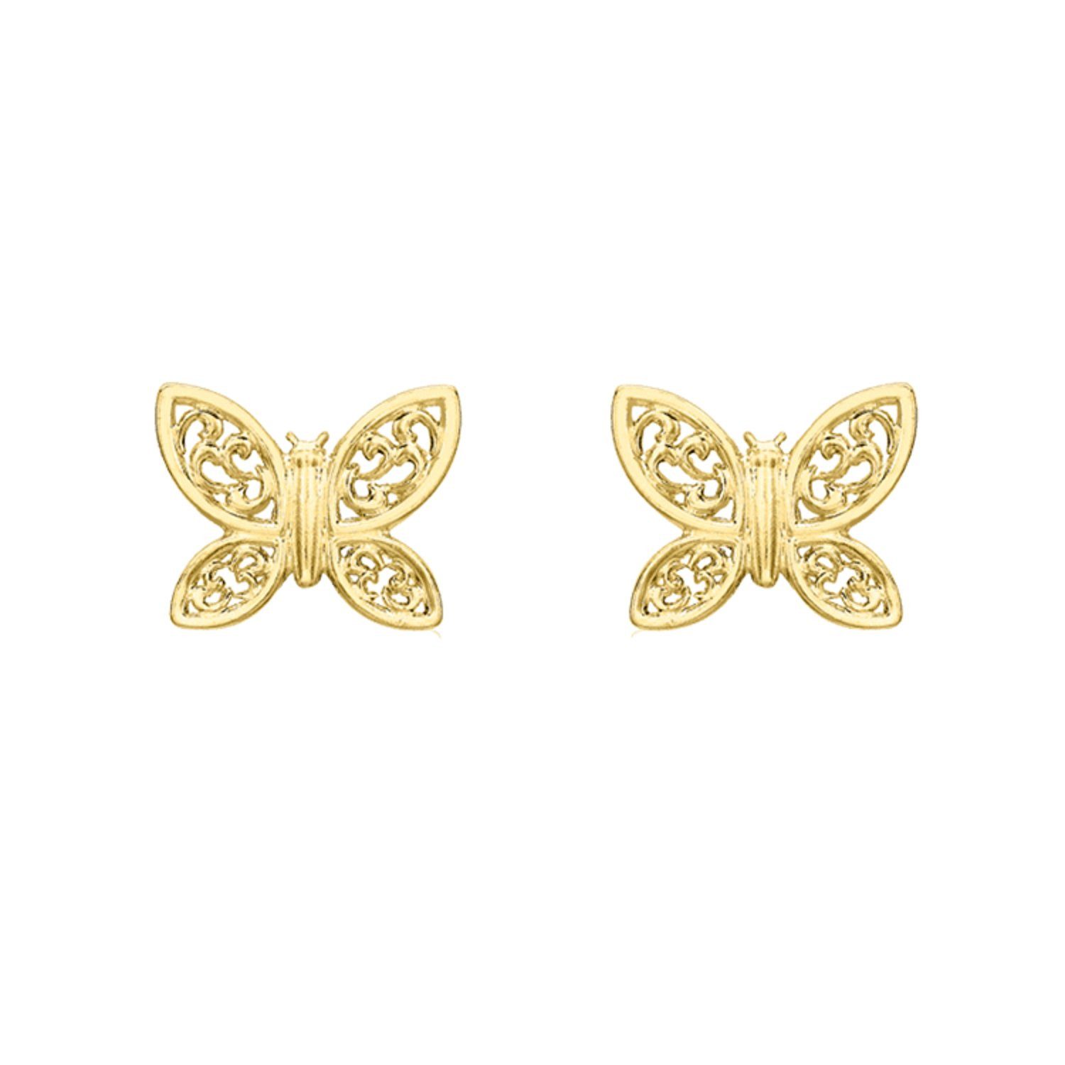 LUCARDI Paar Ohrstecker Ohrring - 375 Gold - Gold - Kinder