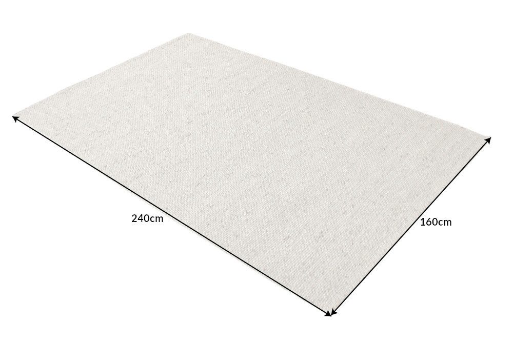 riess-ambiente Teppich WOOL 240x160cm silbergrau, rechteckig, Höhe: 10 mm, Wohnzimmer · Wolle · Mischgewebe · Landhausstil