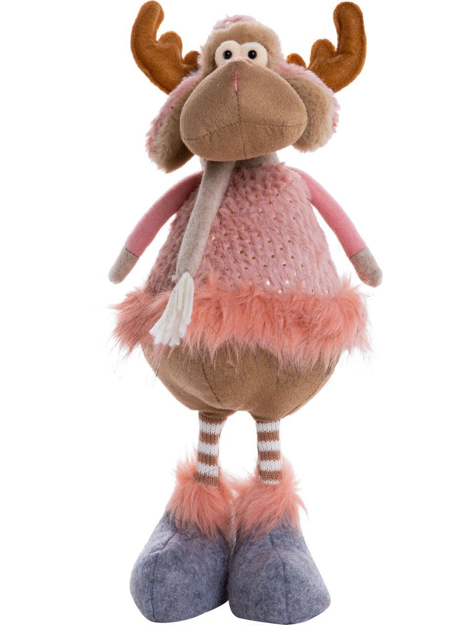 Trend Line Weihnachtsfigur TrendLine Deko Elch 44 cm rosa beige günstig online kaufen