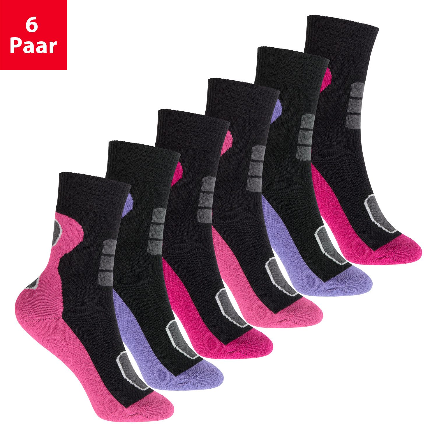 Footstar Thermosocken Bunte Kinder Outdoor Socken (6 Paar) Thermo Wintersocken