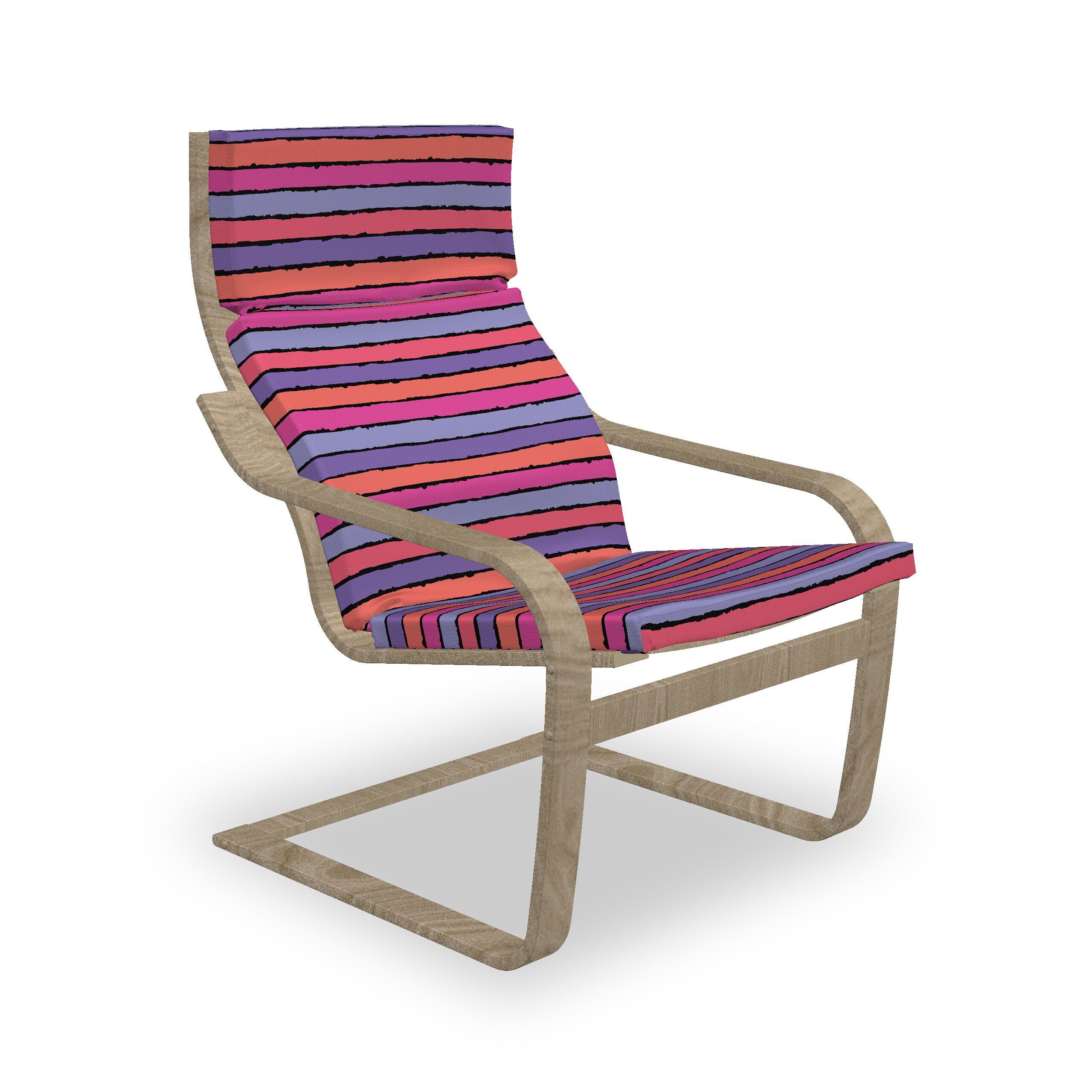 Abakuhaus Stuhlkissen Sitzkissen mit Stuhlkissen mit Hakenschlaufe und Reißverschluss, Abstrakt Pastellton Bürste Stripes