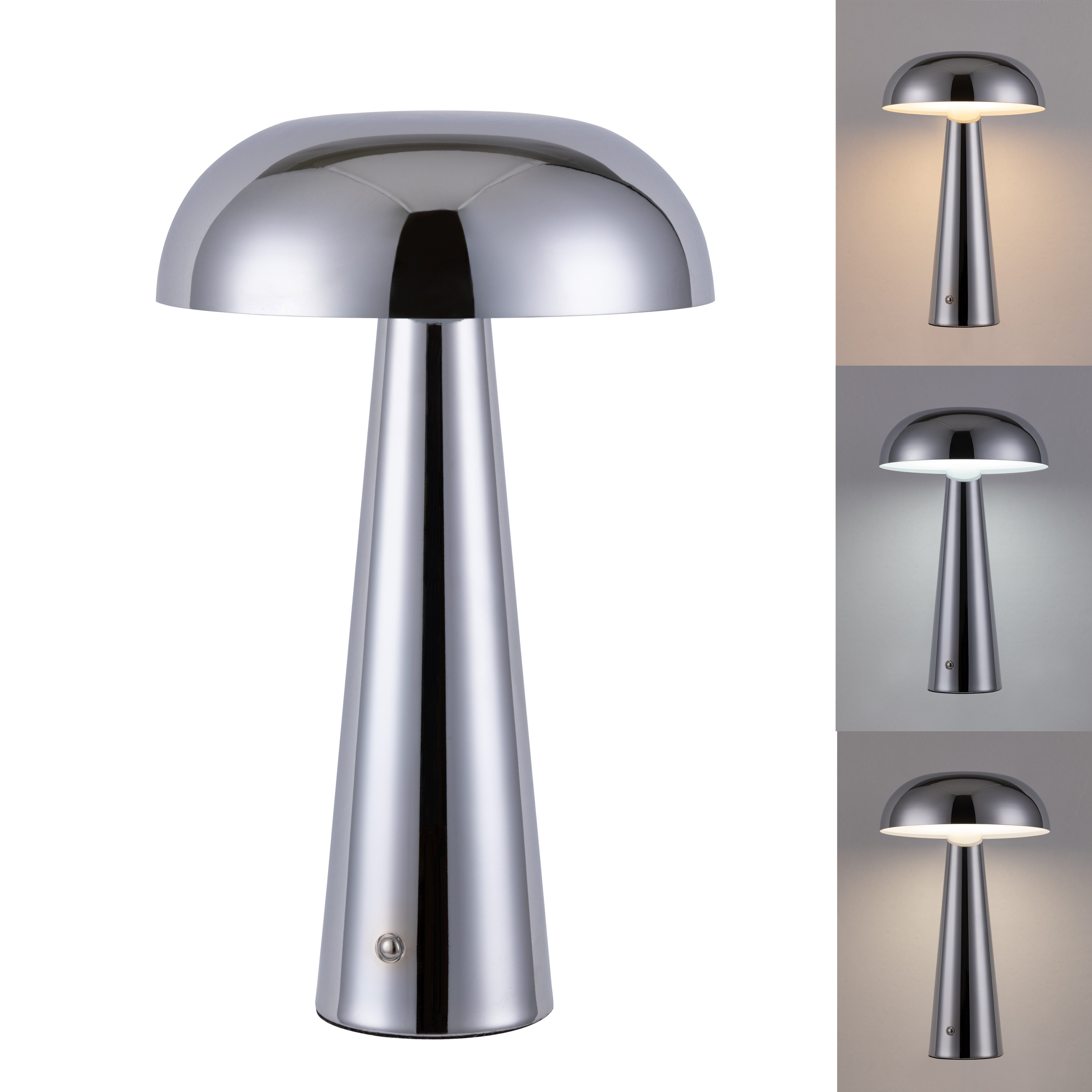 OTTO home LED Tischleuchte Katniss, USB-Ladefunktion, LED fest integriert, warmweiß - kaltweiß, Kabellose LED-Tischleuchte: Dimmbar, Farbwechsel, 2600 mAh Akku, USB-C