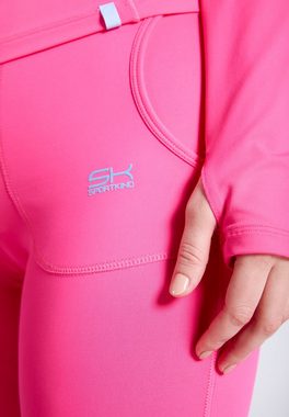 SPORTKIND Funktionsshirt Tennis Langarmshirt High-Neck Damen & Mädchen hibiscus pink