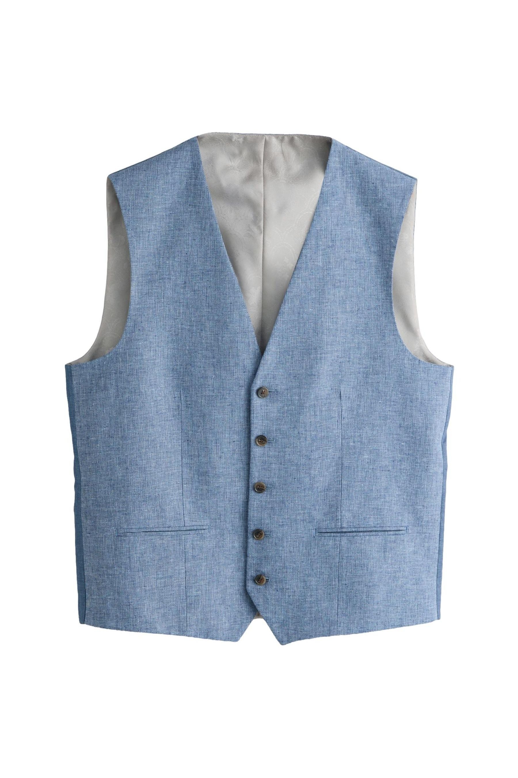 Next Anzugweste Strukturierte Anzugweste aus Leinengemisch (1-tlg)