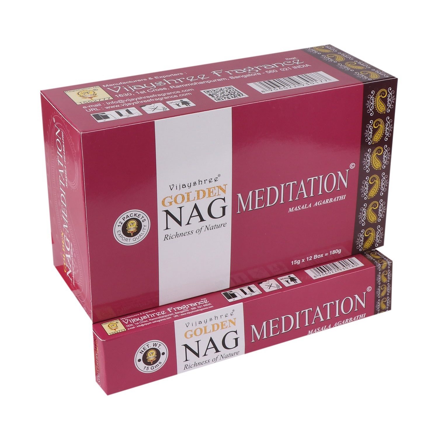 Vijayshree Räucherstäbchen Vijayshree Incense "Golden Nag Meditation" 15gr.