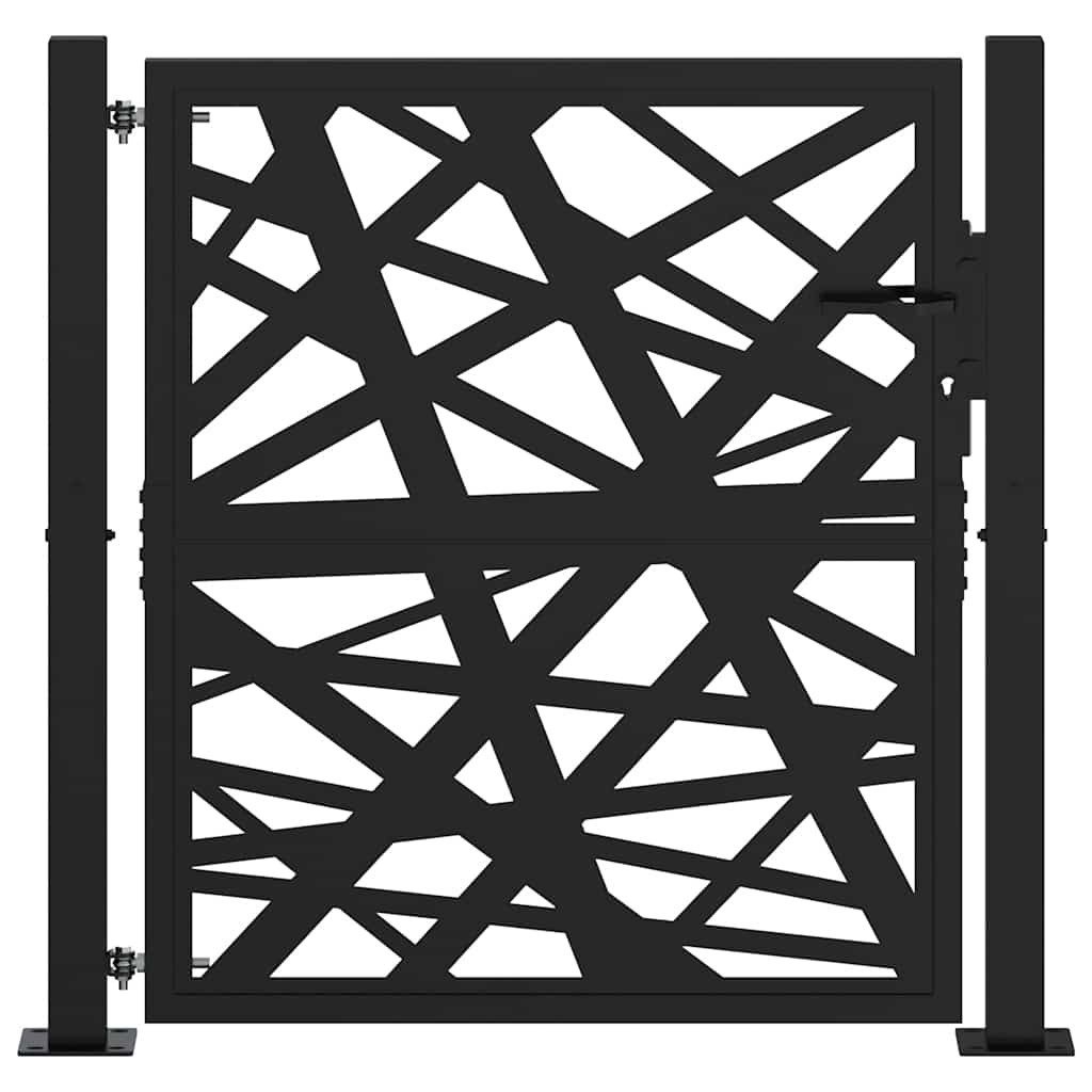 vidaXL Gartentor Gartentor Schwarz 100x100 cm Stahl Lichtdesign