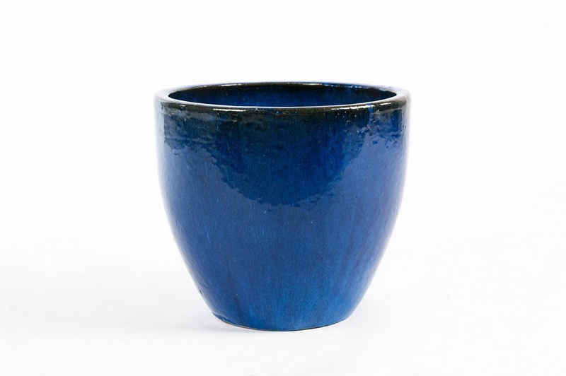 Teramico Pflanzkübel Blumentopf Keramik "EggPot" 30x27cm Blau Royal, 100% Frostfest