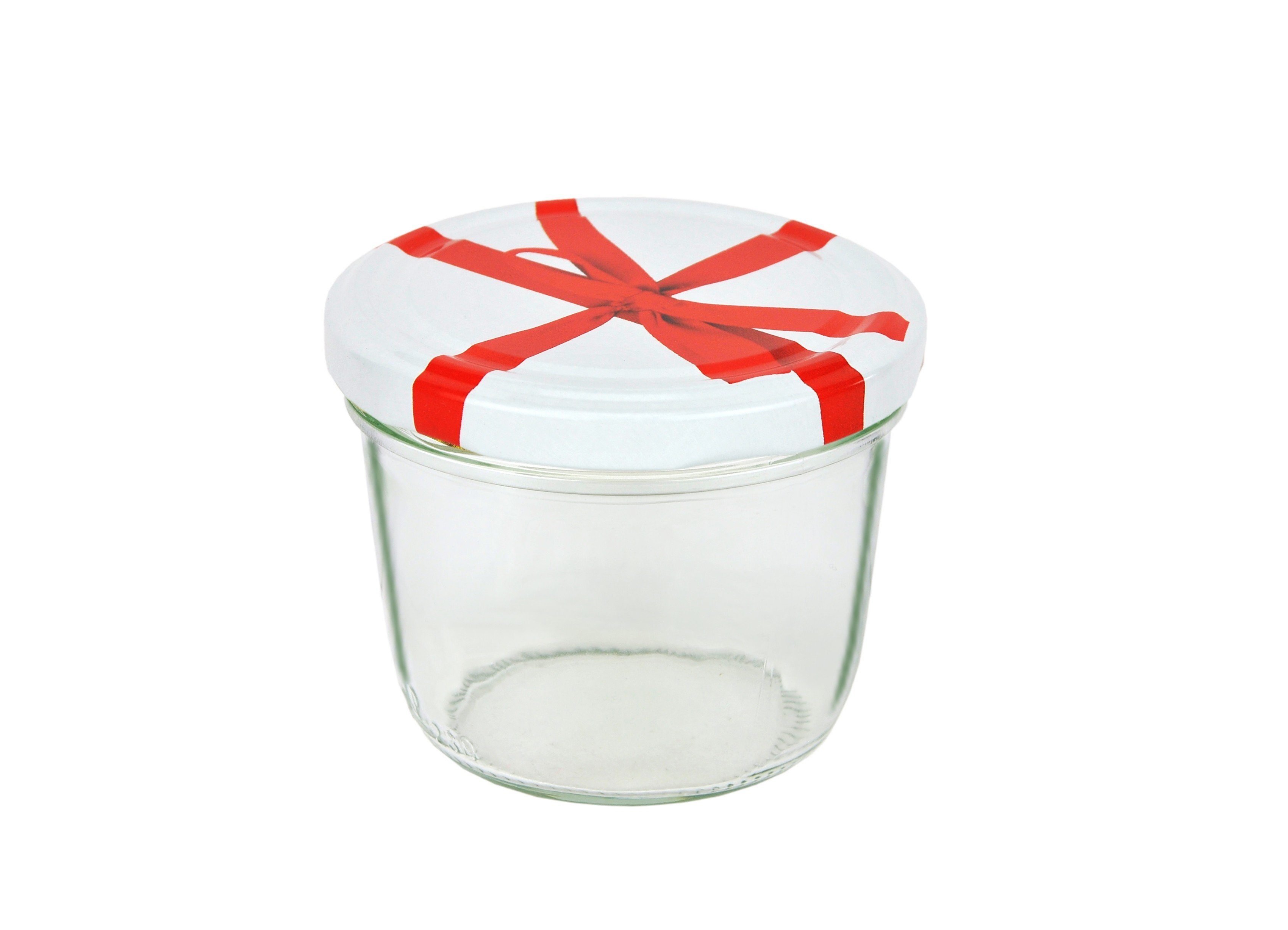 MamboCat Einmachglas Schleifendekor Glas To ml Deckel 230 82 24er Sturzglas incl. Rezeptheft, Set