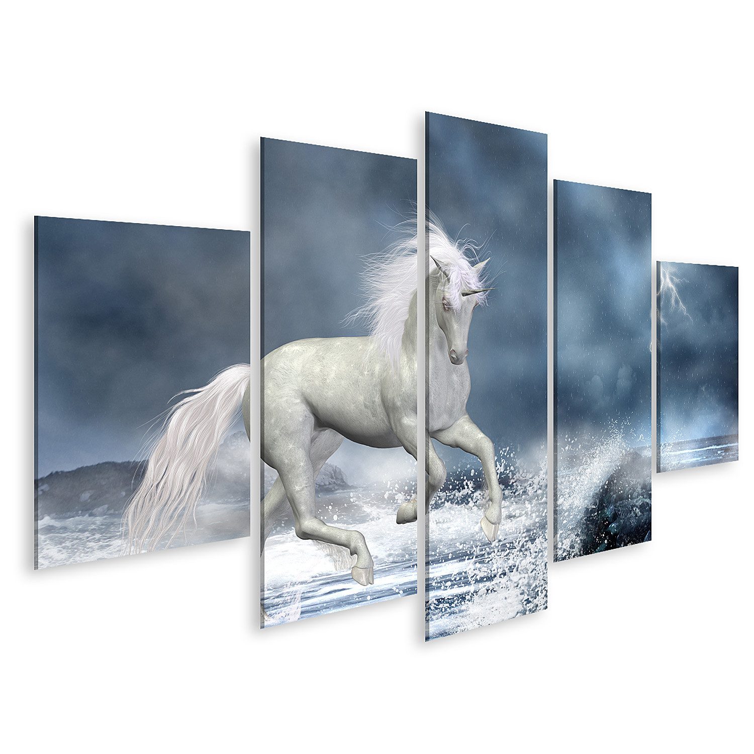 Leinwandbild Weißes Einhorn Kinderzimmer Bilder