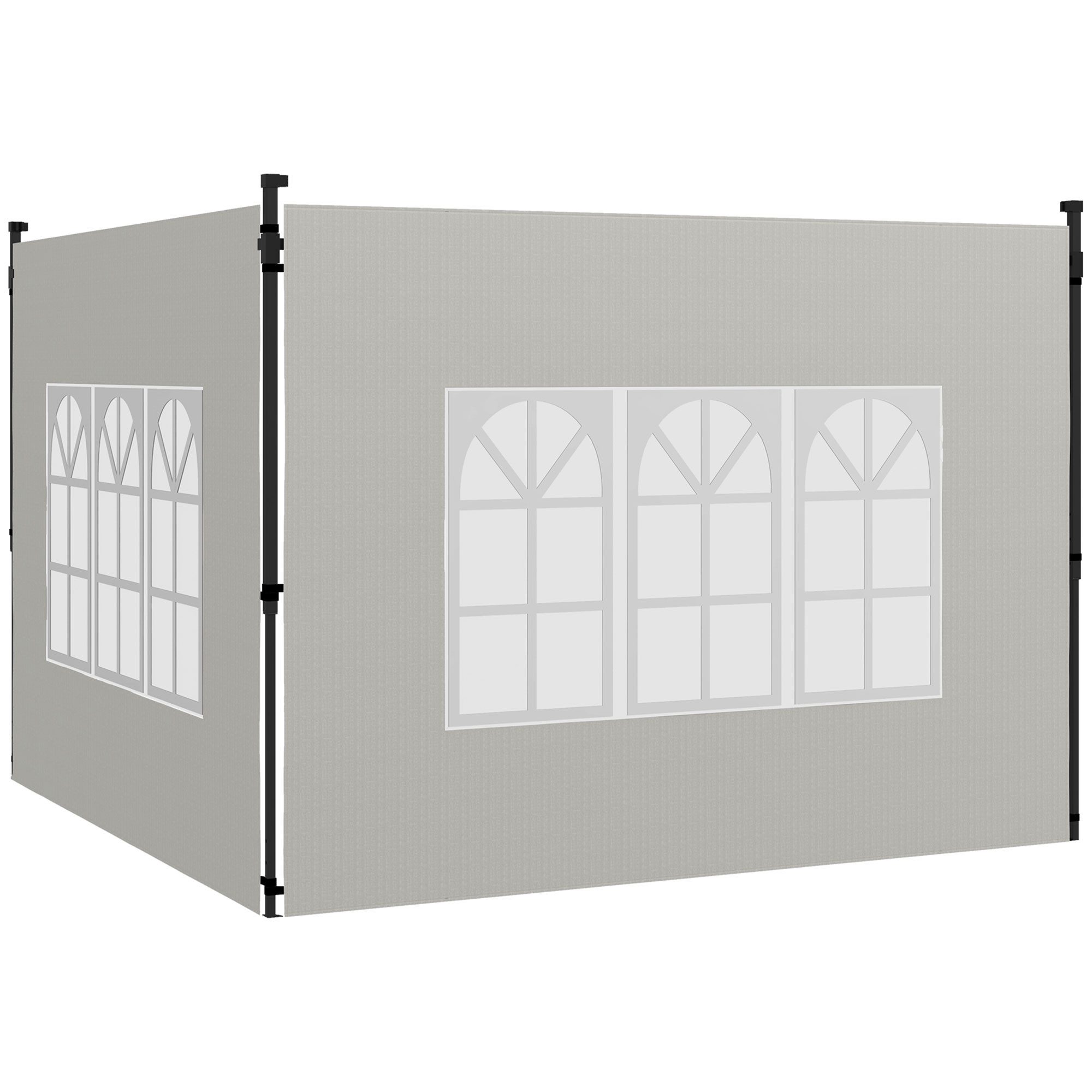 Pavillonseitenteil 2er Set Wasserdicht mit Fenster Winterfest