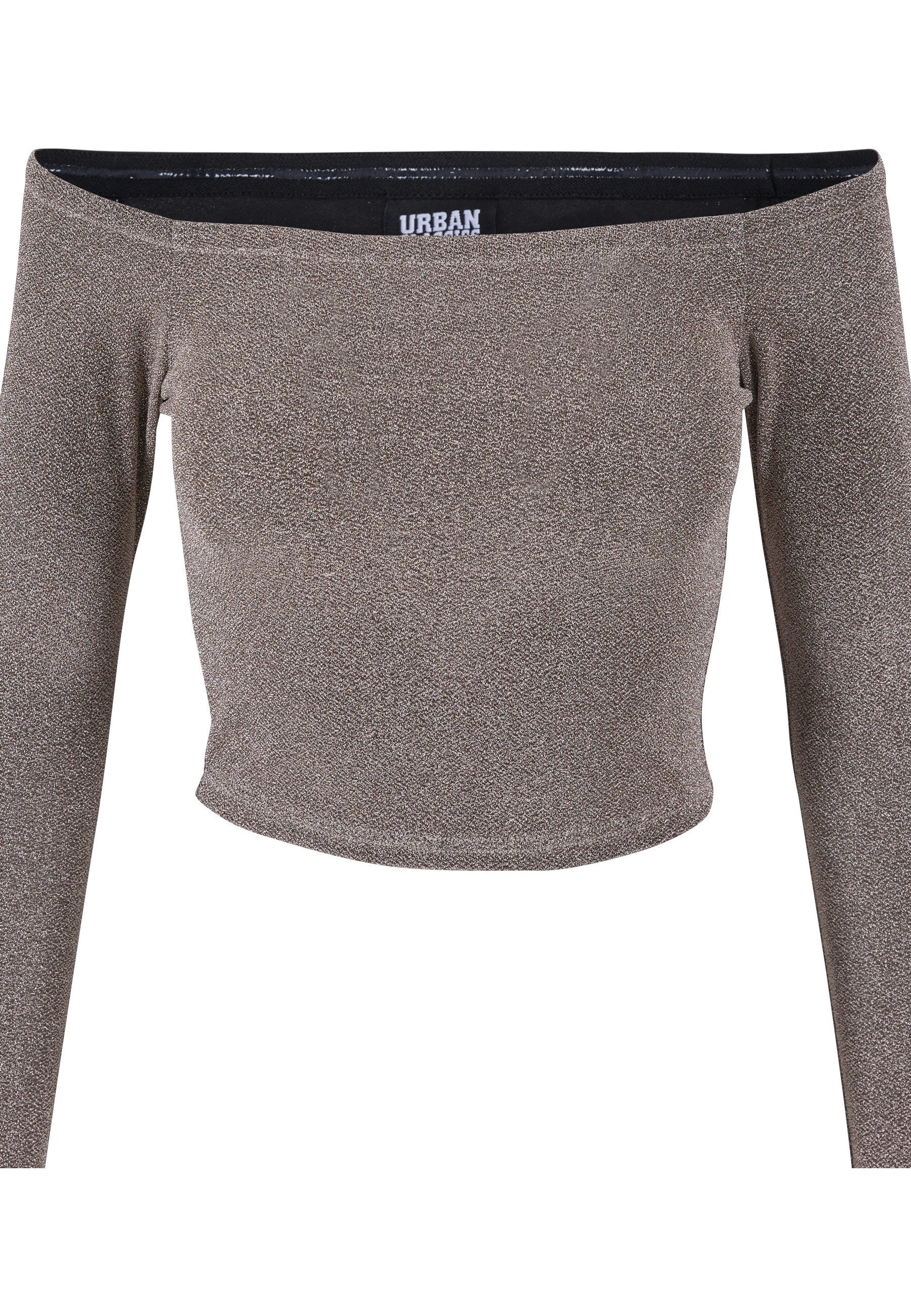 URBAN CLASSICS Longsleeve Urban Classics Damen Ladies Off Shoulder Glitter Longsleeve (1-tlg)