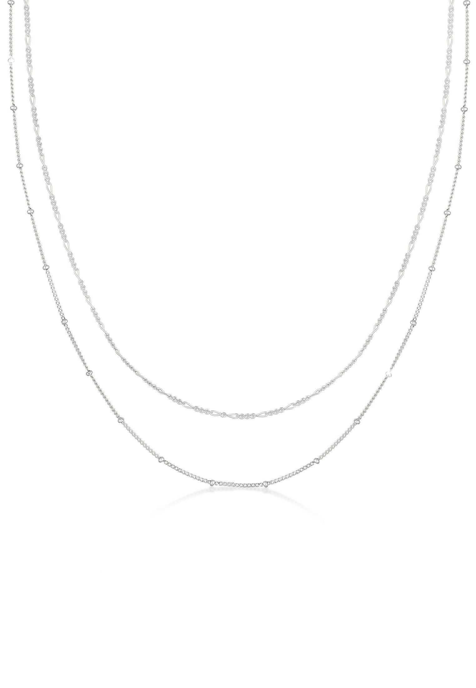 Ketten-Set Choker Set (2tlg) Figaro Panzer Kugel 925 Silber