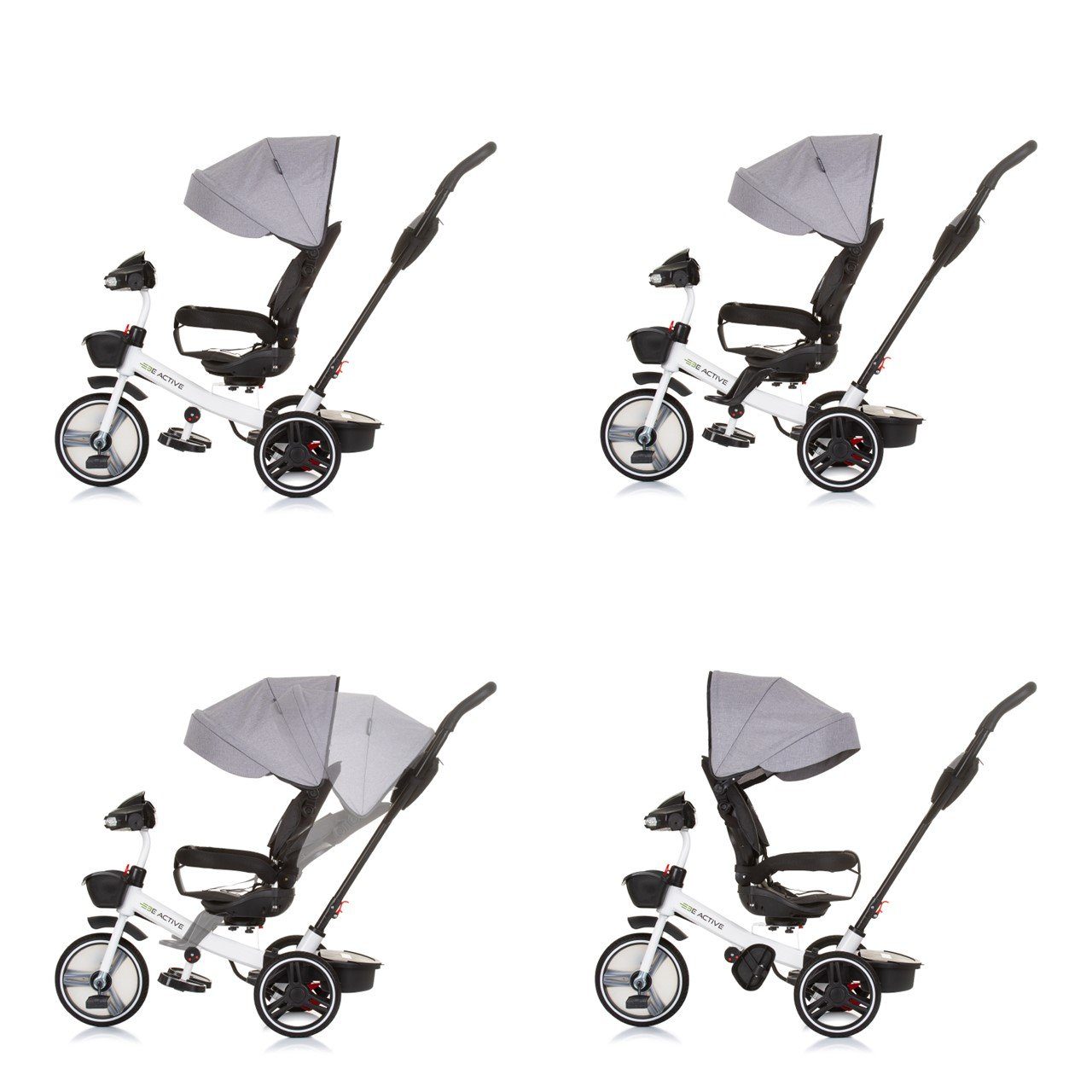 Chipolino Dreirad Tricycle Dreirad Be Active 2in1, Sitz drehbar Musik Licht drehbar