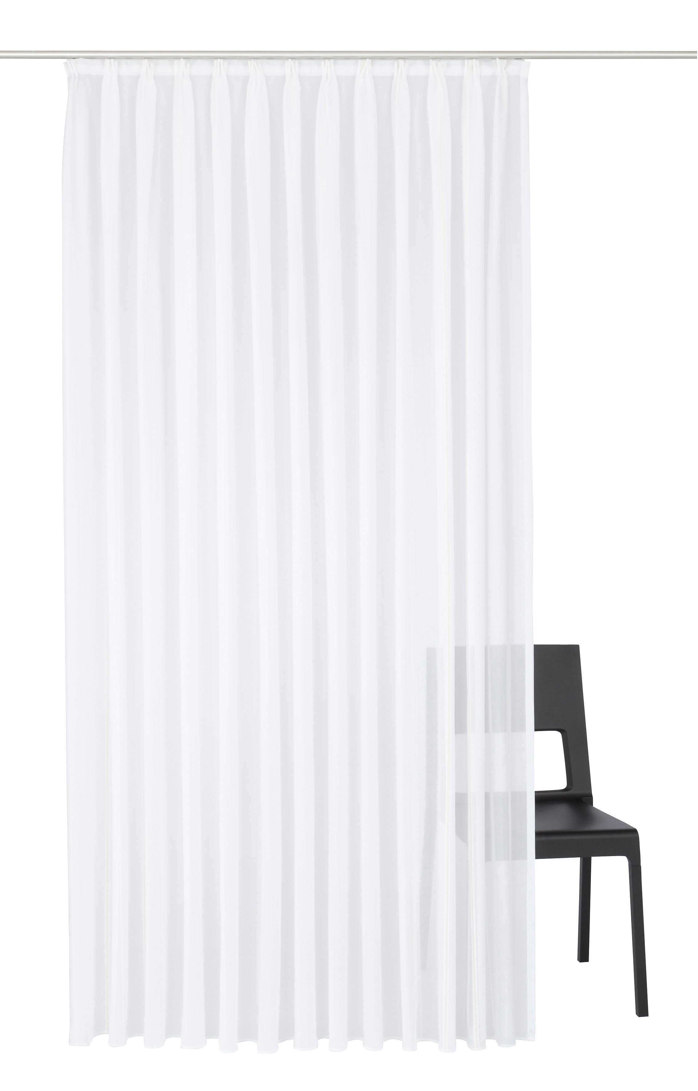 Wirth Vorhang Betsy (1 St), Faltenband, halbtransparent, Store