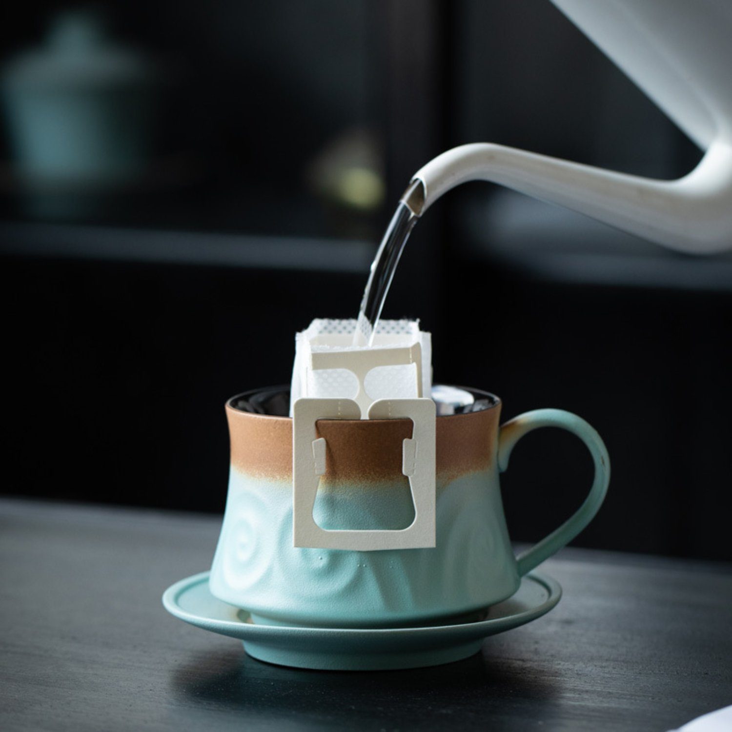 Steingut, Vintage Tasse, Kaffeetasse Porzellan, HOMEIDEAS aus Grün Tasse Keramik,