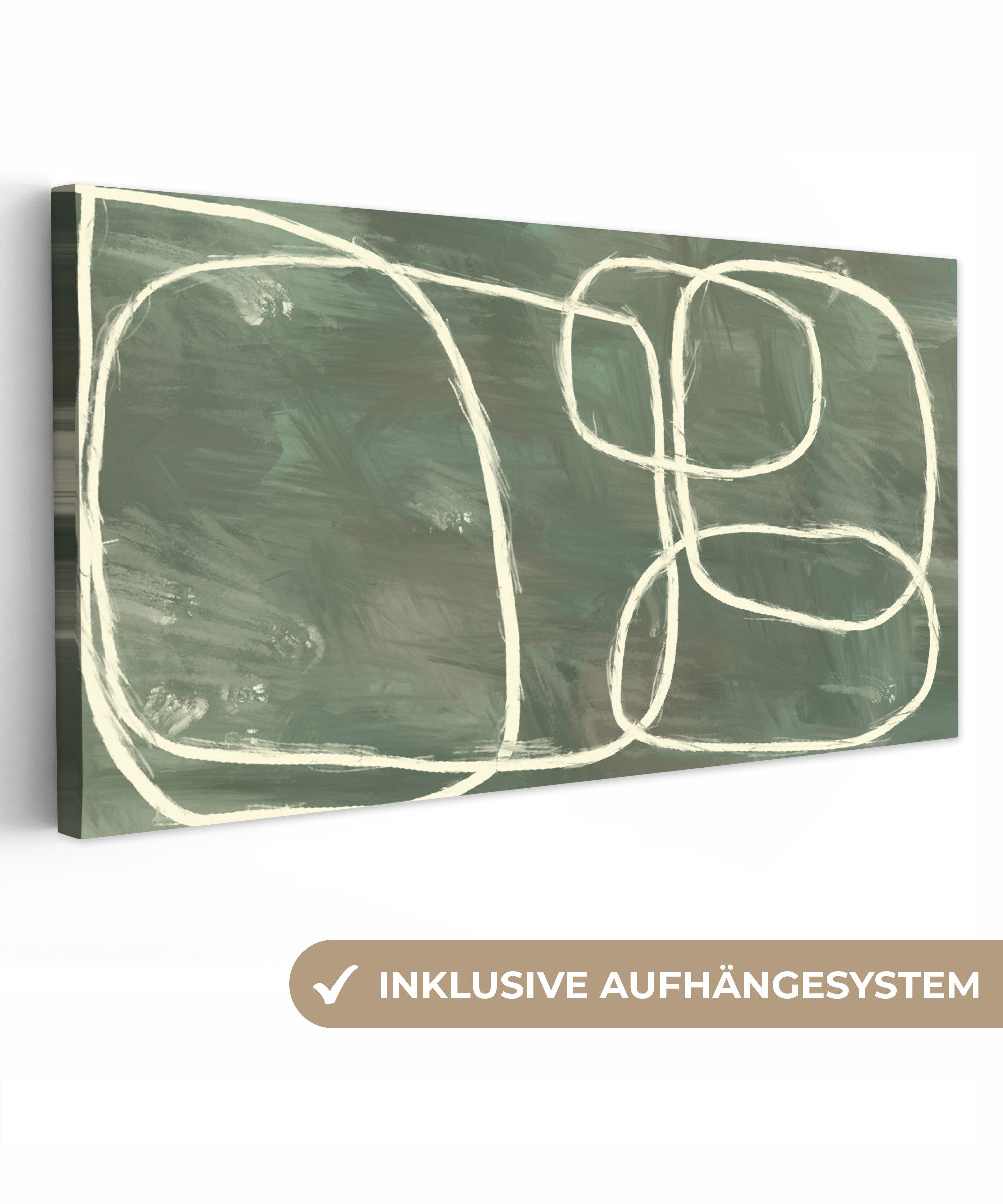 OneMillionCanvasses® Leinwandbild Panorama Abstrakt - Grün - Kunst - Modern günstig online kaufen