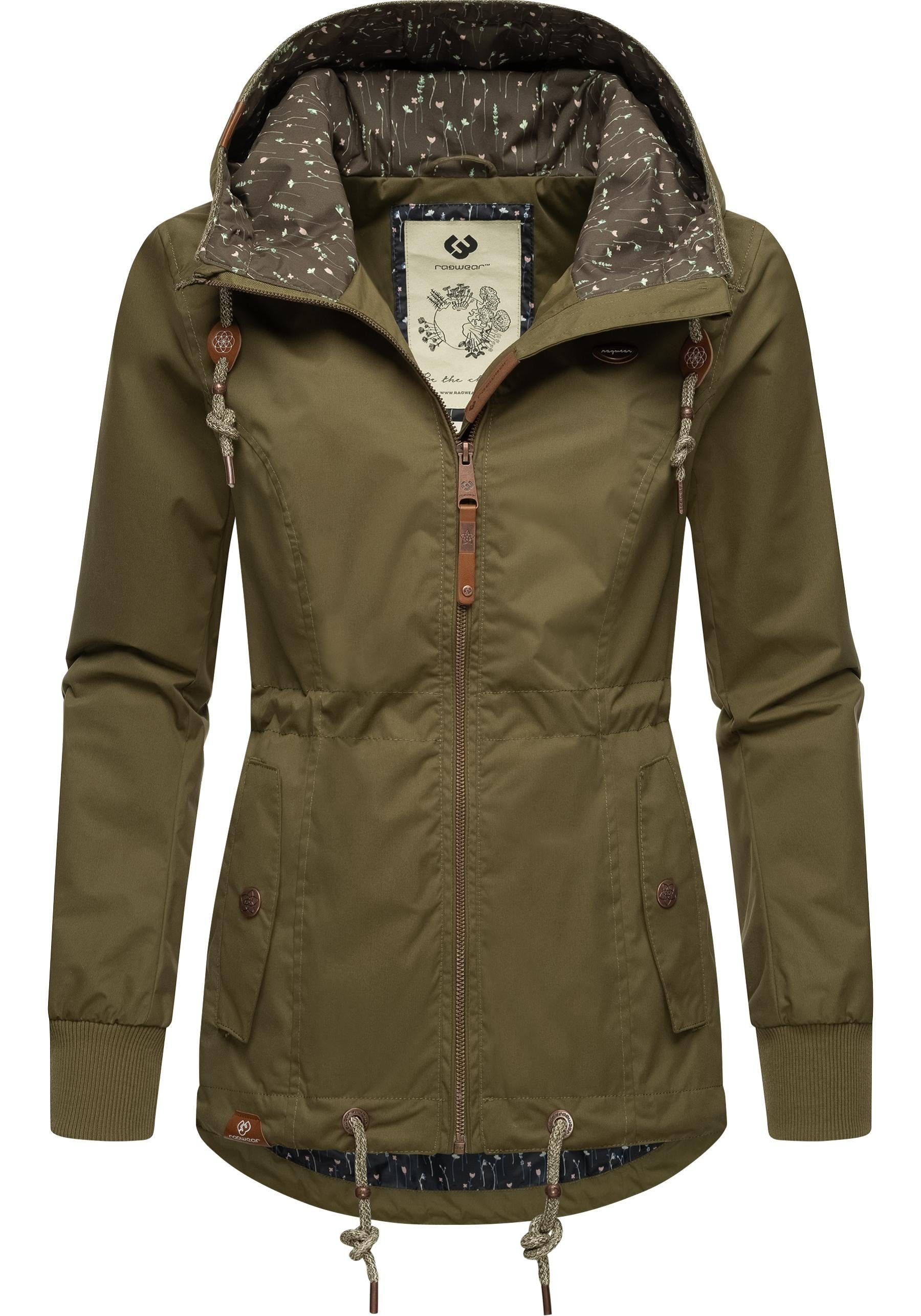 Ragwear Outdoorjacke Danka Wasserdichte Übergangsjacke mit großer Kapuze