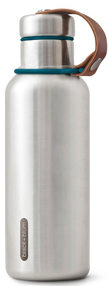 black+blum Isolierflasche Insulated Bottle, Edelstahl, Tragschlaufe aus Kunstleder, 500 ml