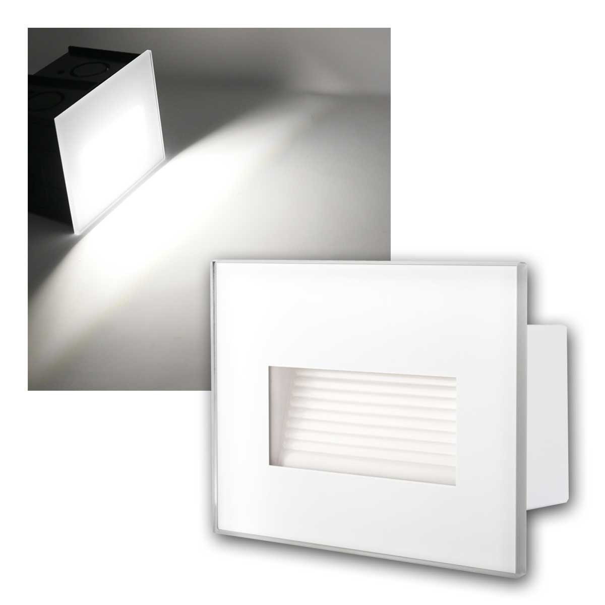 Kanlux LED Außen-Wandleuchte Außenleuchte/Wandeinbau GLASI weiß, nw 3W 140lm, neutralweiß