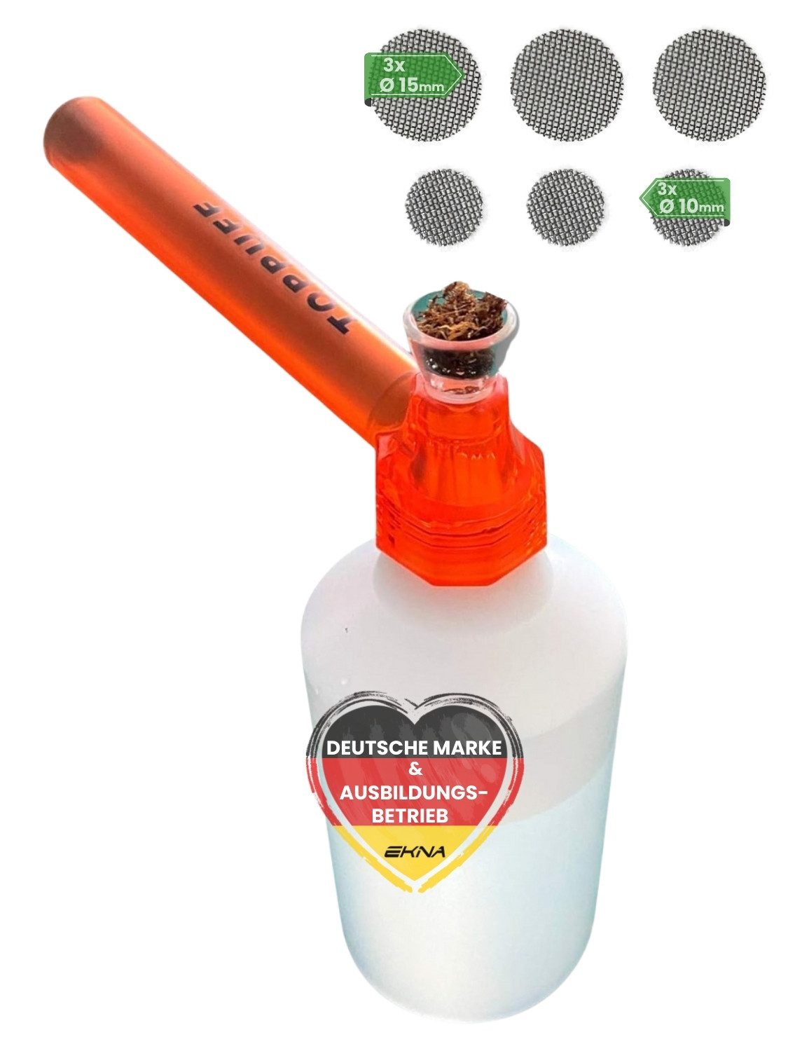 Handpfeife Flaschen Bong Set - kleine Pfeife - Für unterwegs