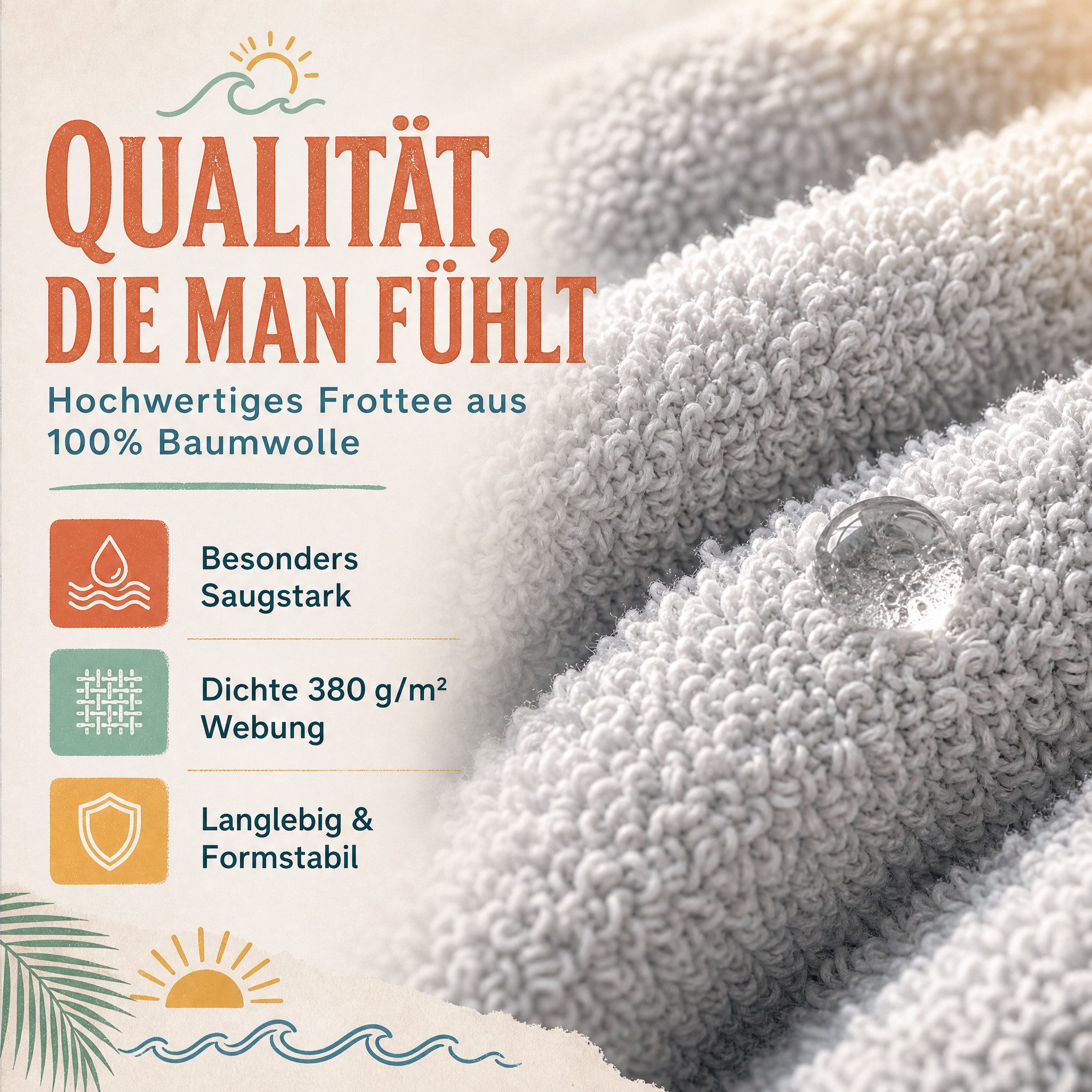 SIEGENTHAL Badetücher SIEGENTHAL® Strandponcho für Damen, Herren & Kinder aus Baumwolle, Integrierte Reißverschlusstasche für Wertsachen – Bild 5 von 5
