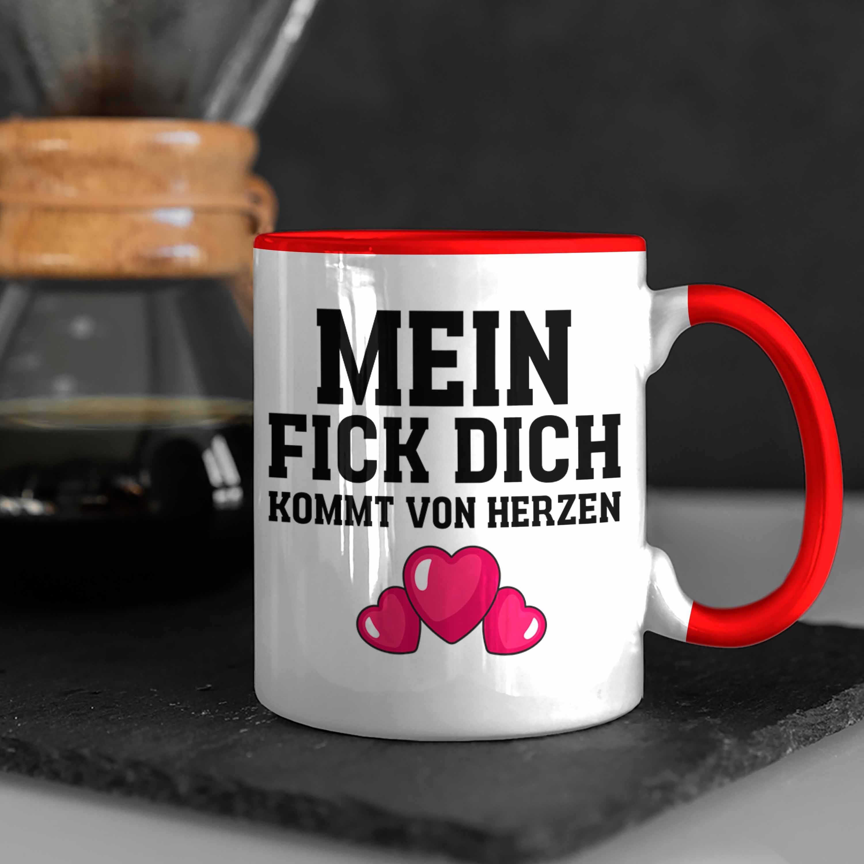 Herzen mit Spruch Kollegin Kommt Büro Von Trendation Rot F Lustige Mein Kaffeetasse - Tasse Trendation Witzige Kollege Tasse Dich