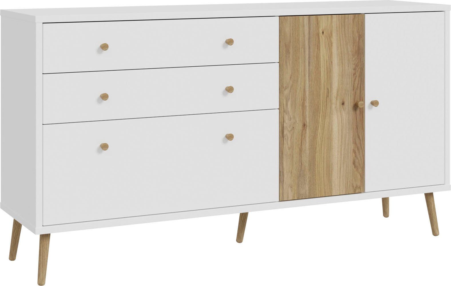 by EasyKlix Sideboard FORTE Forte, Weiß/Mauvella aufzubauen Art Möbel die Harllson geniale Eiche neue