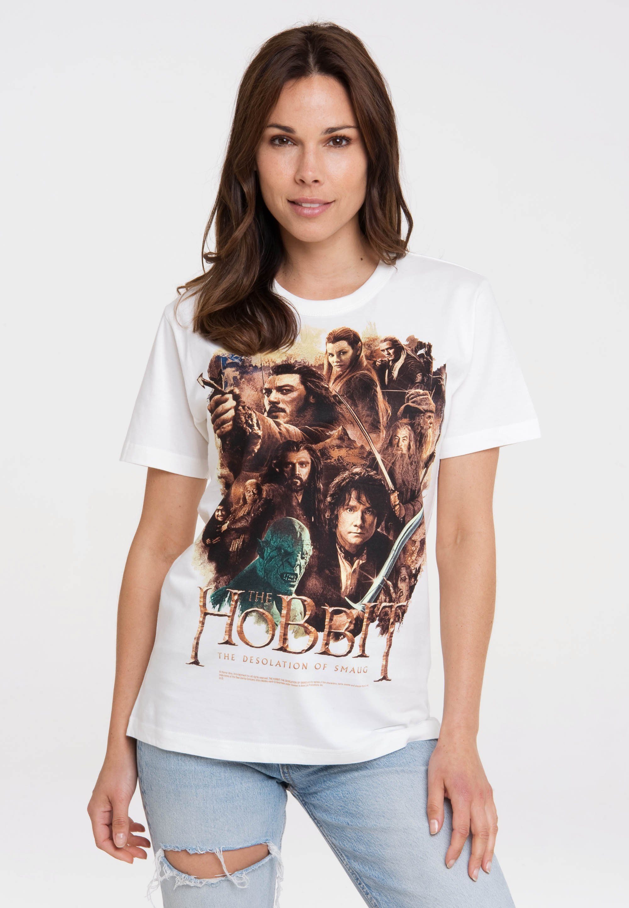 LOGOSHIRT T-Shirt mit Print Poster lizenziertem - Hobbit