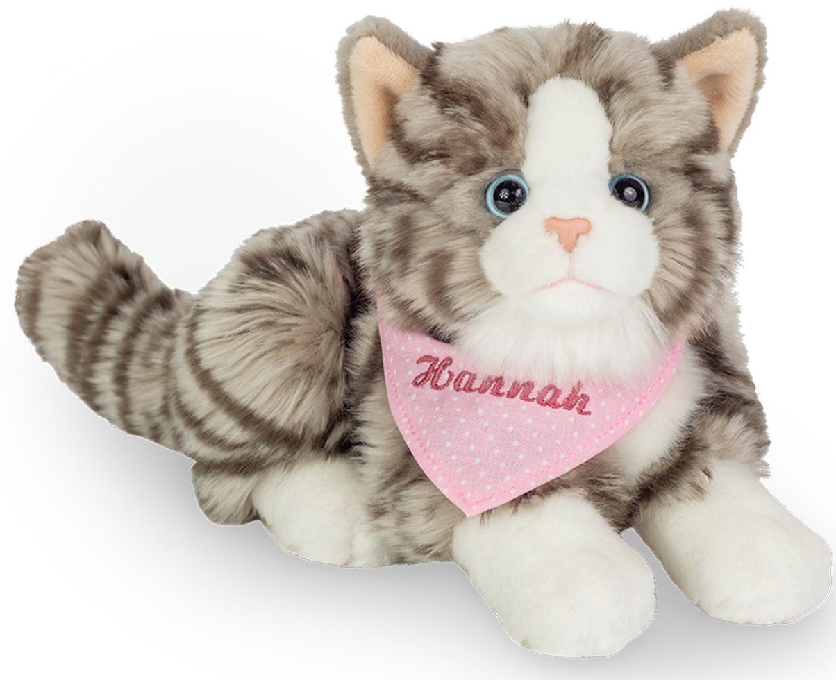 Teddy Hermann® Kuscheltier »Katze grau mit rosa Halstuch, 20 cm«, mit  individueller Bestickung online kaufen | OTTO
