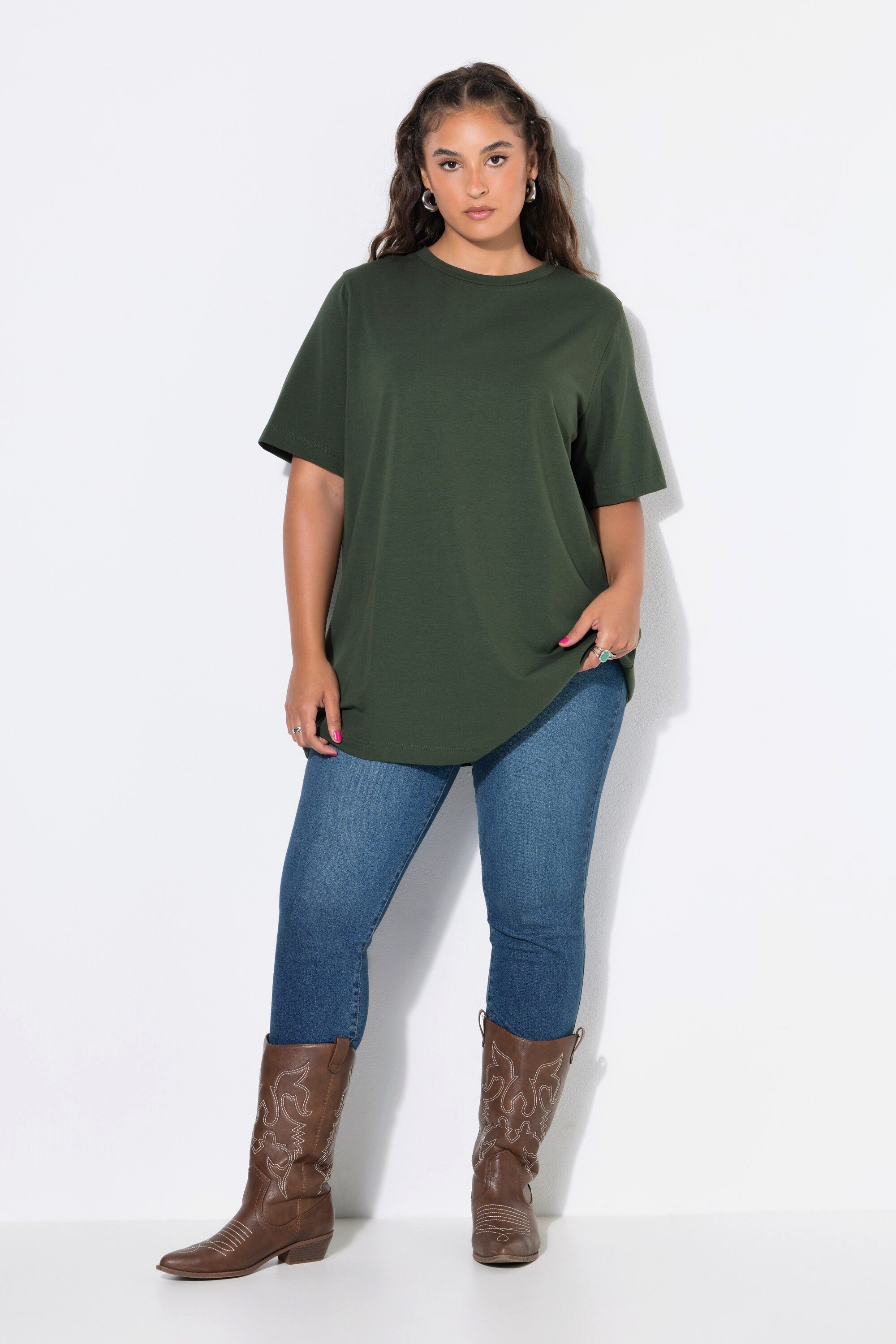 Studio Untold Longshirt Longshirt langer Classic Shape Halbarm