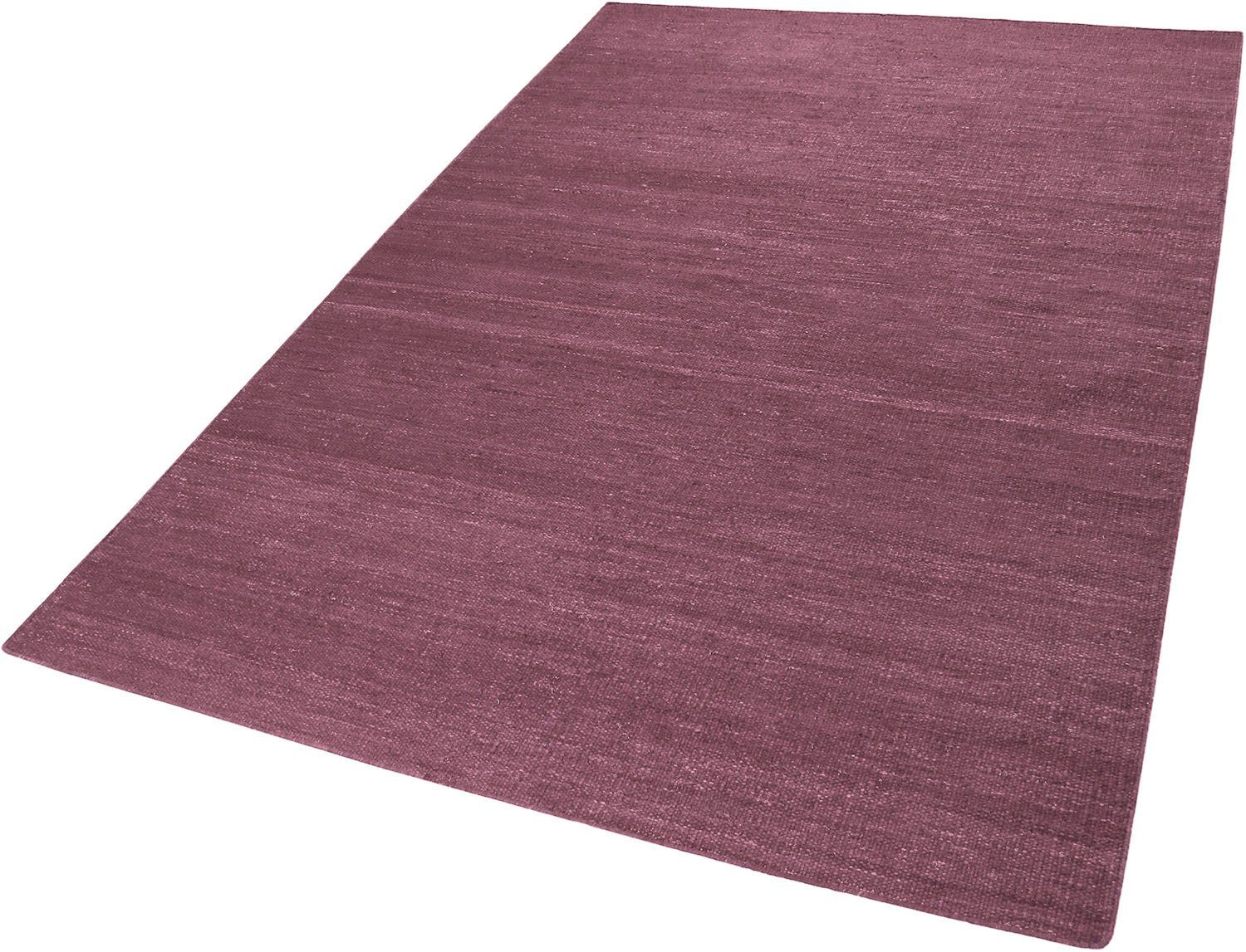 Teppich Rainbow Kelim, Esprit, rechteckig, Höhe: 5 mm, Flachgewebe aus 100% Baumwolle, Wohnzimmer, Kinderzimmer, einfarbig flieder/rot | Kurzflor-Teppiche