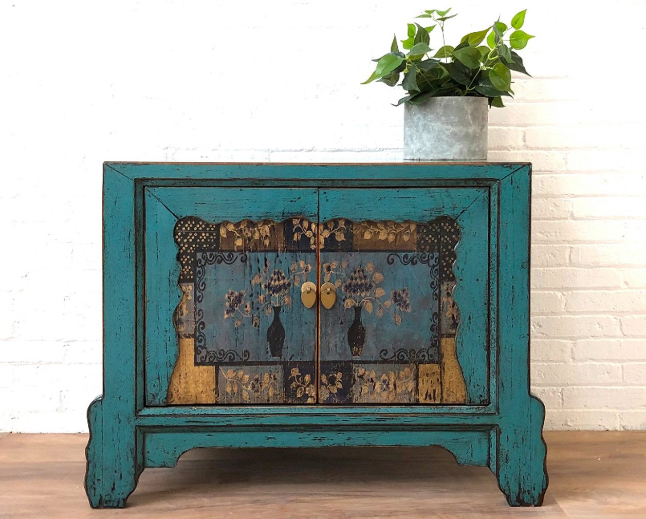 OPIUM OUTLET Kommode Schrank Sideboard Anrichte Büffet Asia Vintage Möbel (komplett montiert, asiatisch chinesisch orientalisch), Breite x Tiefe x Höhe: 90 cm x 42 cm x 70 cm