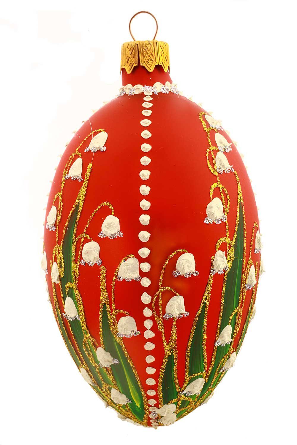 Maiglöckchen Osterhase Osterei (1-tlg), mit handdekoriert Hamburger Dekohänger Weihnachtskontor mundgeblasen - -