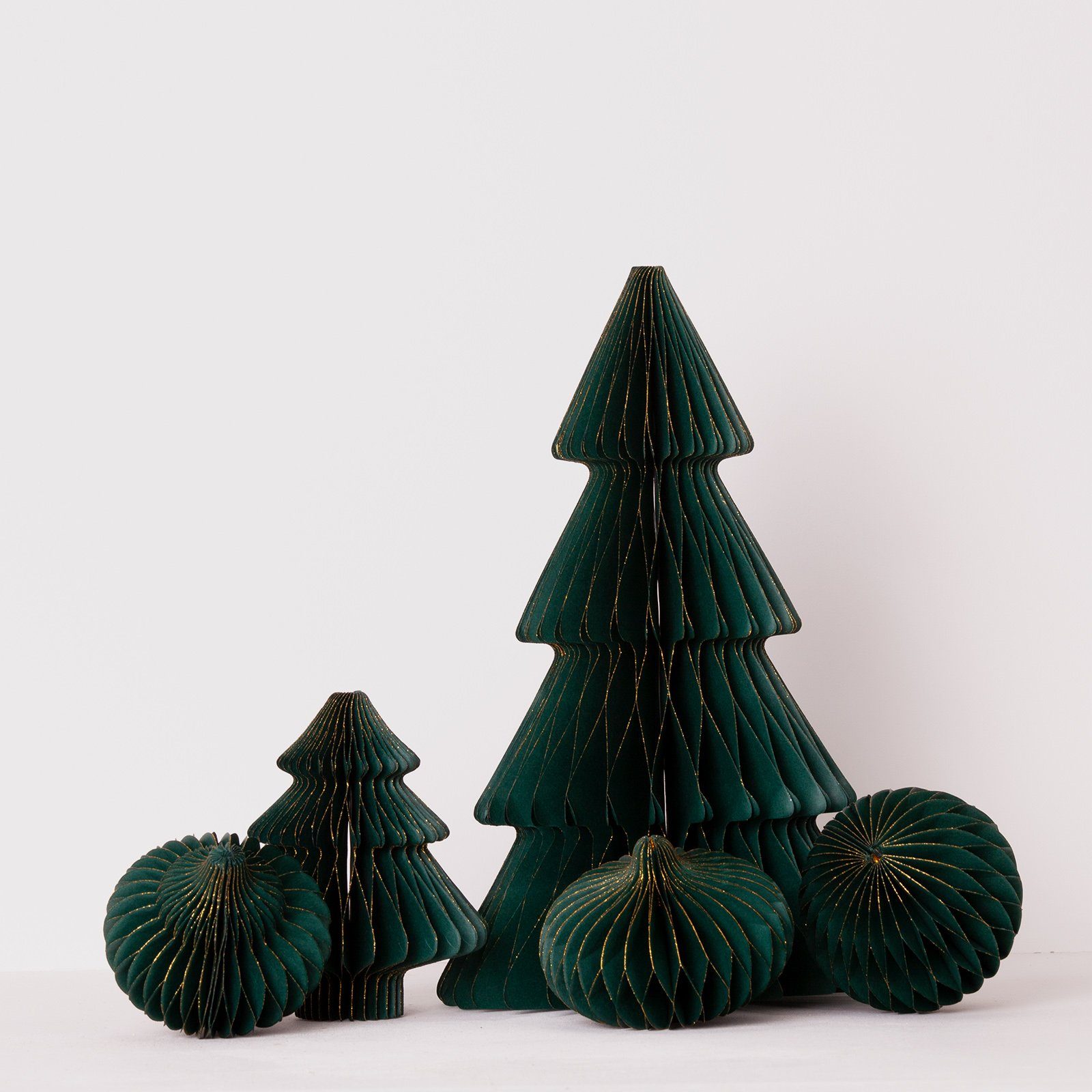 Zwiebel dunkelgrün Weihnachtsschmuck Weihnachtsbaumkugel Papier coopz