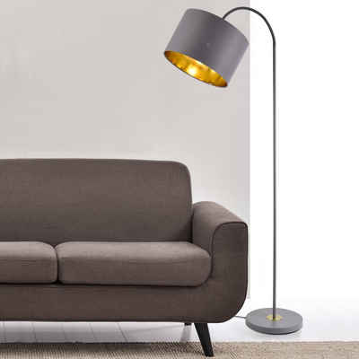 lux.pro Stehlampe, »Toledo« Stehleuchte Design schwenkbare Lampe Metall grau/gold