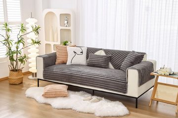 Sofaschoner Sofahussen Hussen-Set Sofa Abdeckung Kissen Winter rutschfest Coonoor