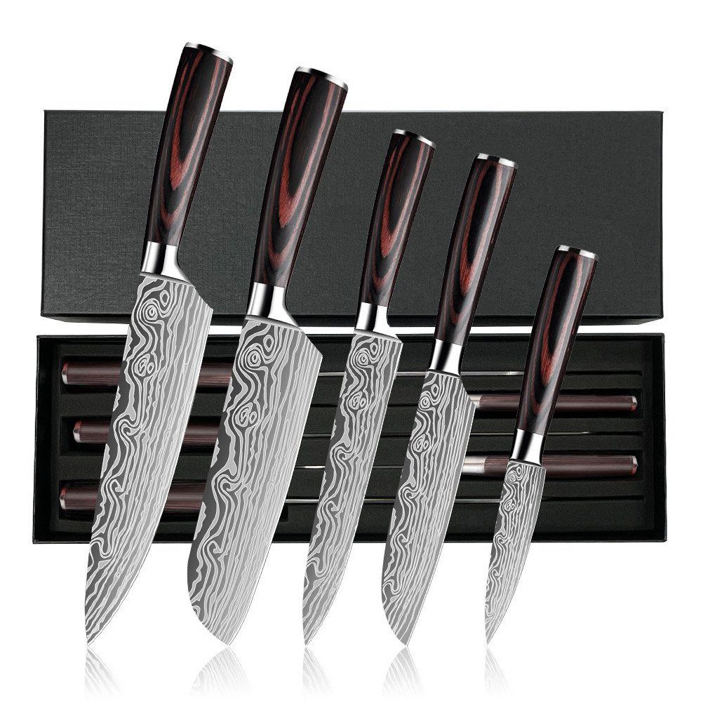MDHAND Messer-Set Küchenmesser Komibpaket Mit Geschenkbox (Set, 5-tlg)