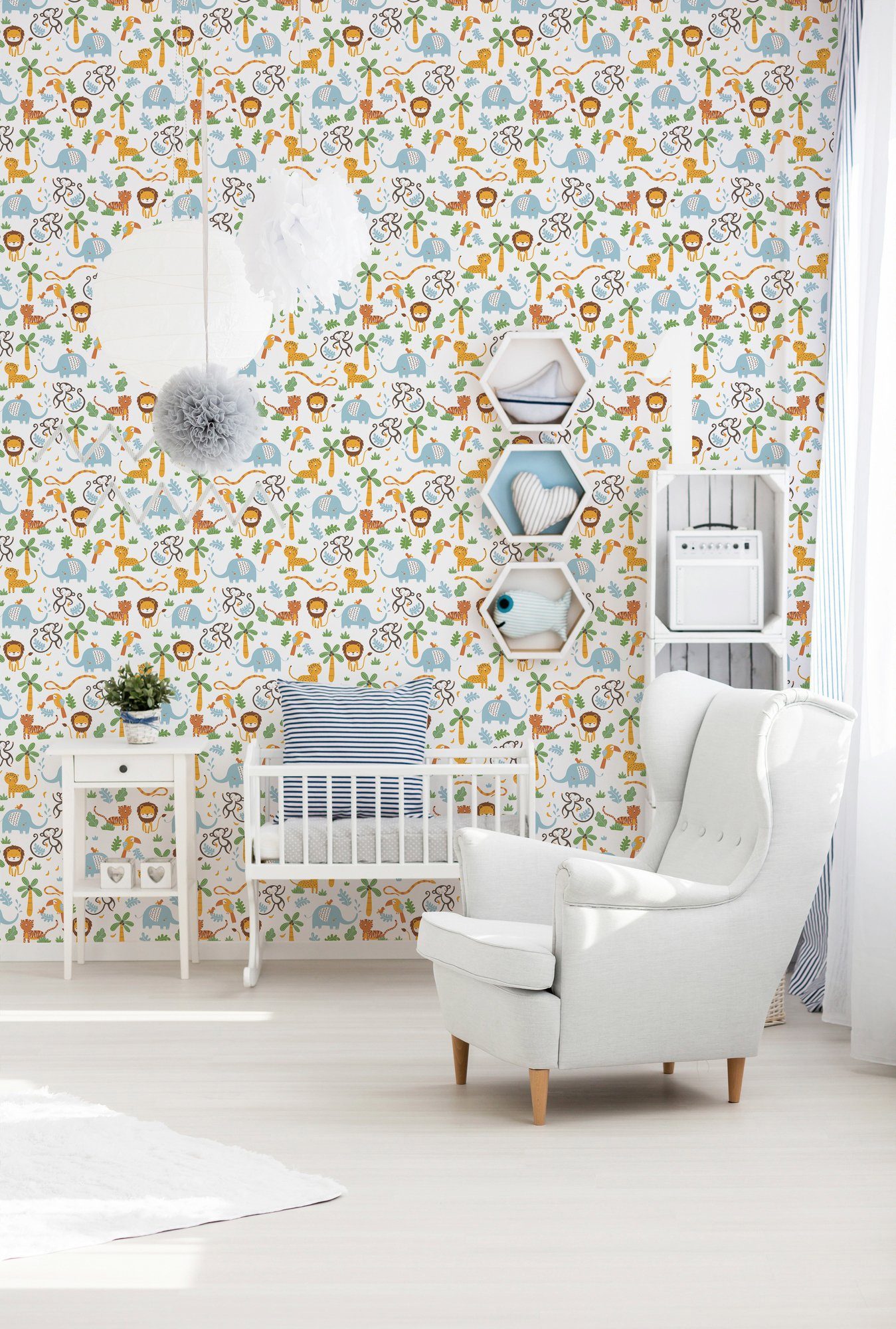 A.S. Création Vliestapete Little Love, glatt, abstrakt, naturalistisch, Motiv, Kindertapete Tapete Dschungel Tapeten Kinderzimmer Schlafzimmer Design