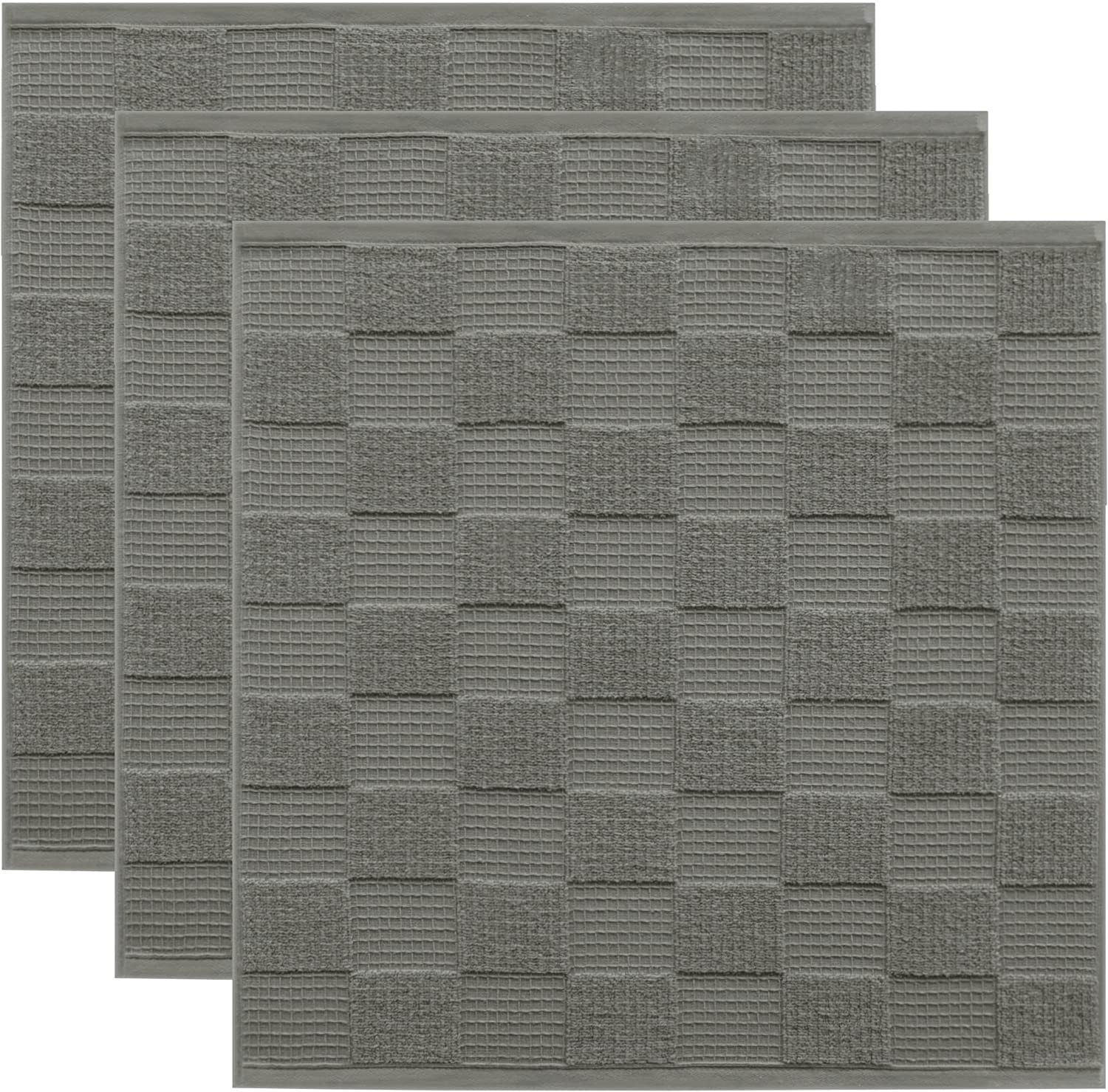 3-tlg), grau (Set, cm saugstarke Dunkelgrau Geschirrtuch Lashuma 50x50 Lissabon, Küchentücher