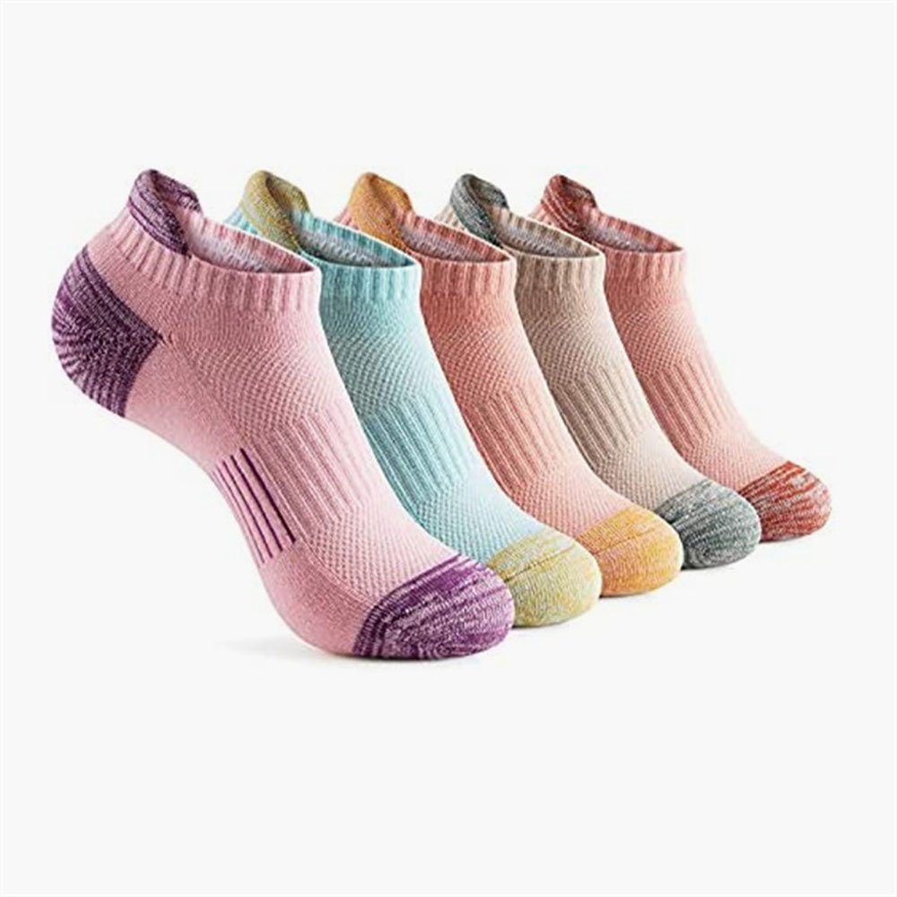 Sneaker lila(L) Füßlinge 5 Sneakersocken Damen Socken Baumwolle GelldG Paar