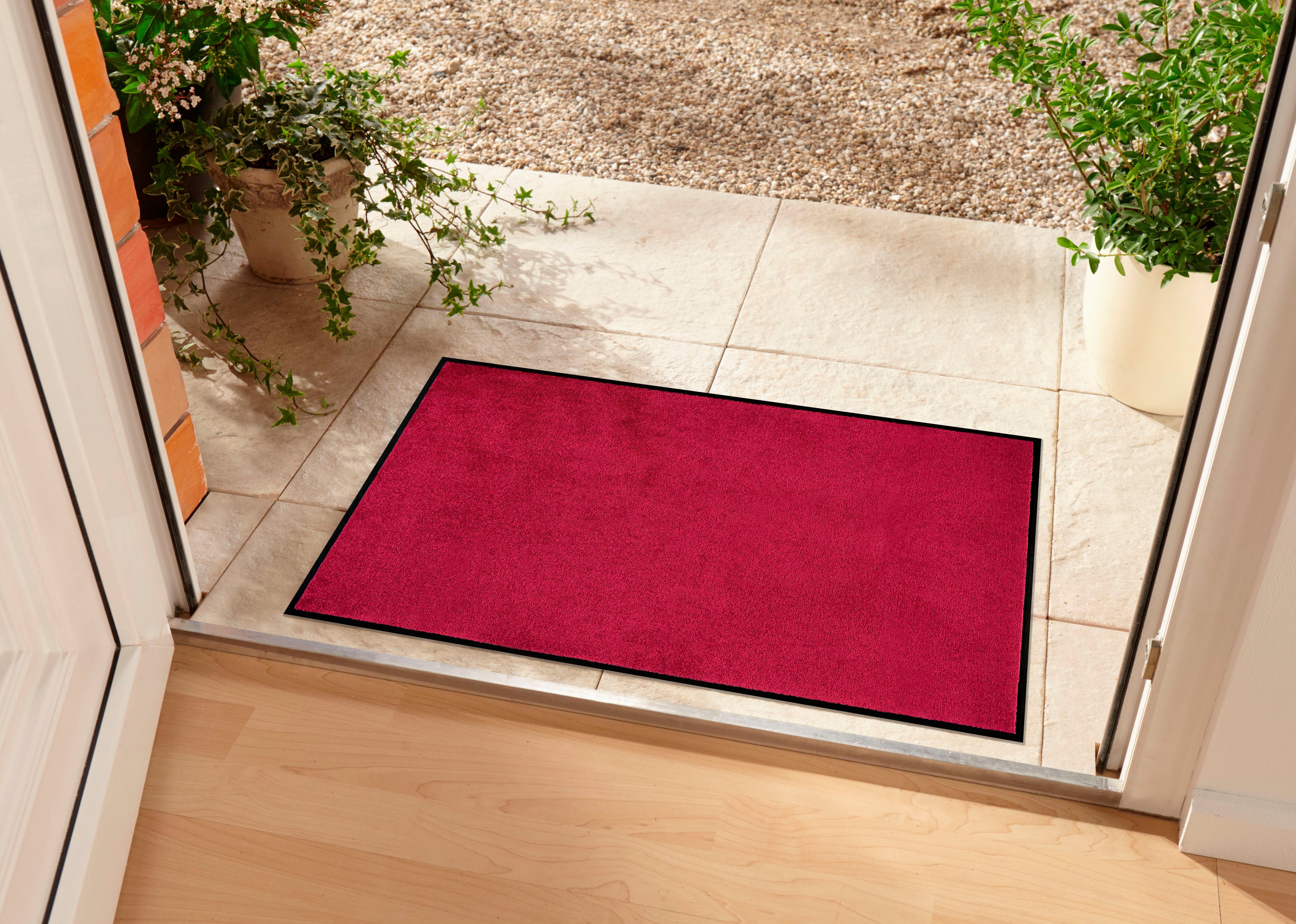 Fußmatte Triton, Home Uni-Farben-Design, rechteckig, 7 affaire, rutschfest, Höhe: mm, rot pflegeleicht waschbar, robust
