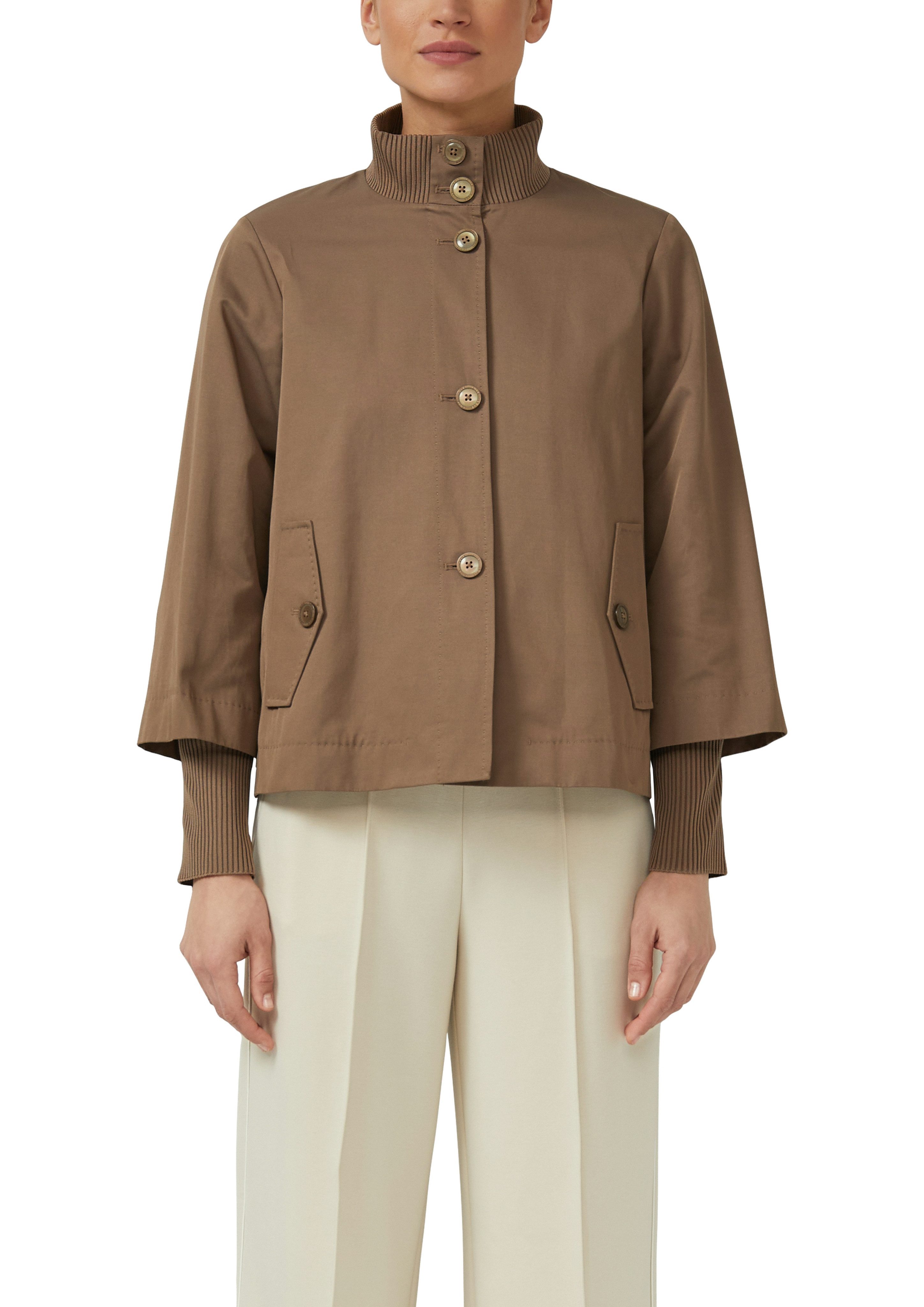 s.Oliver BLACK LABEL Kurzjacke mit Stehkragen und Knopfleise günstig online kaufen