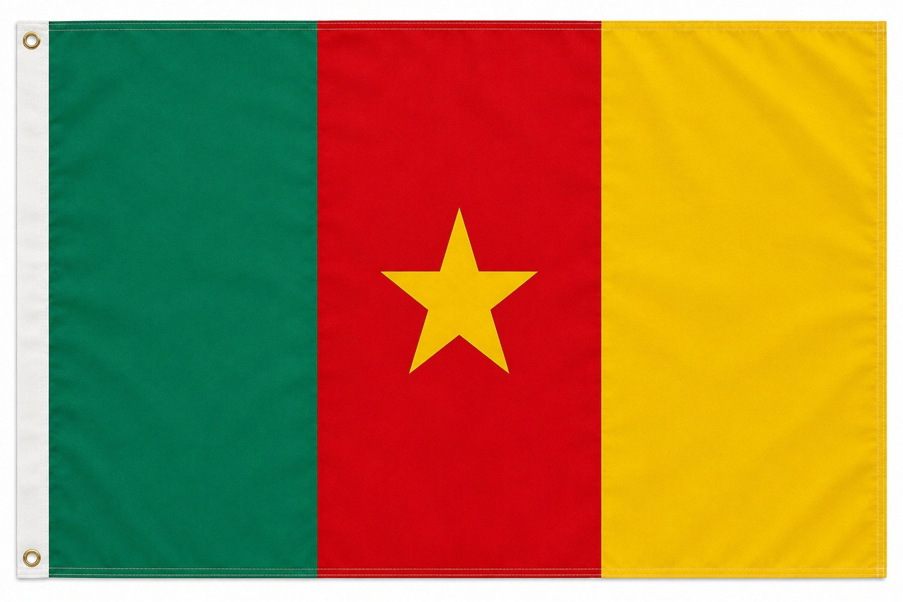trends4cents Flagge XXL Flagge Fahne mit 3 Messingösen in 250 x 150 cm (Kamerun), für Fahnenmaste