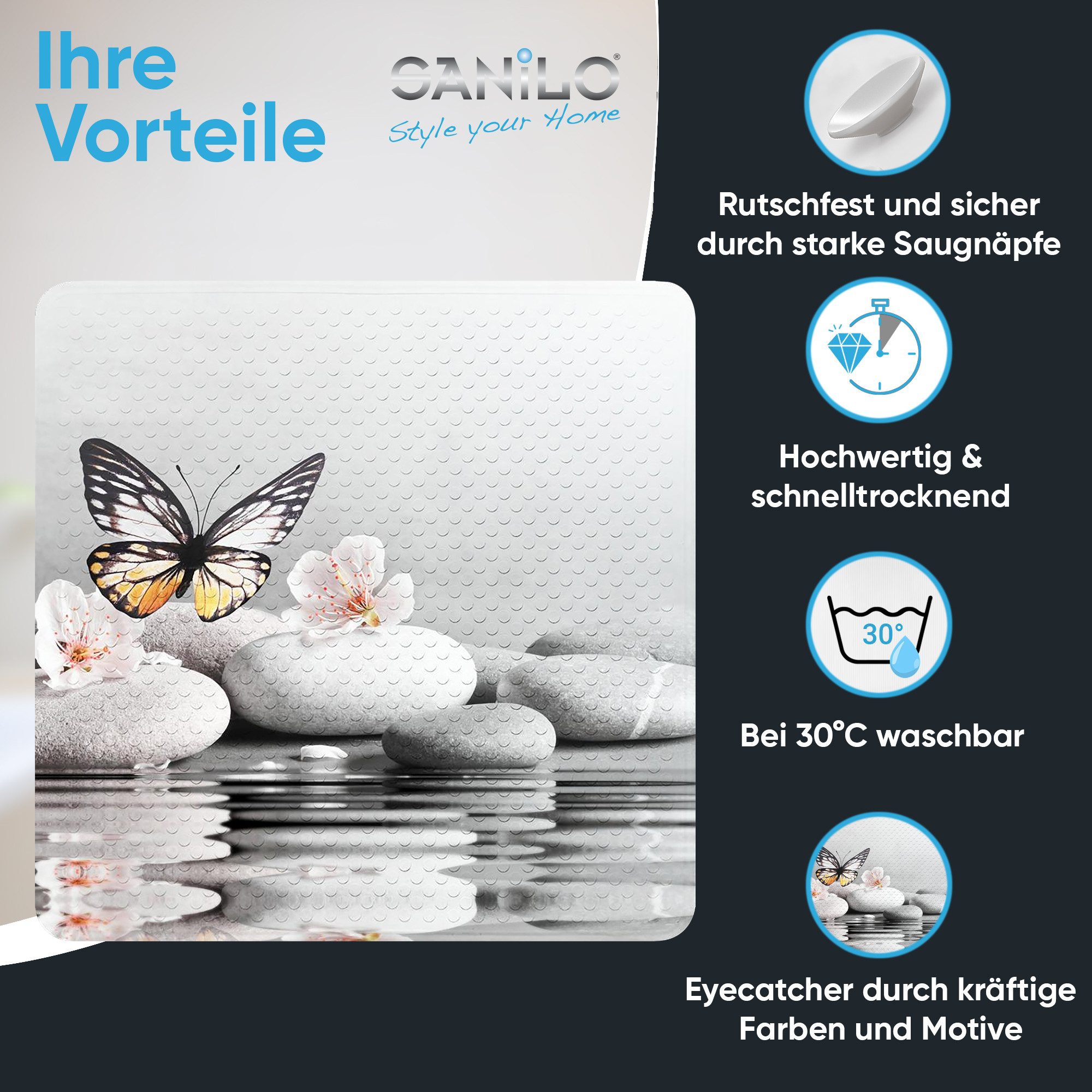 Sanilo Duschmatte Vanesa, rutschfest & sicher, günstig online kaufen