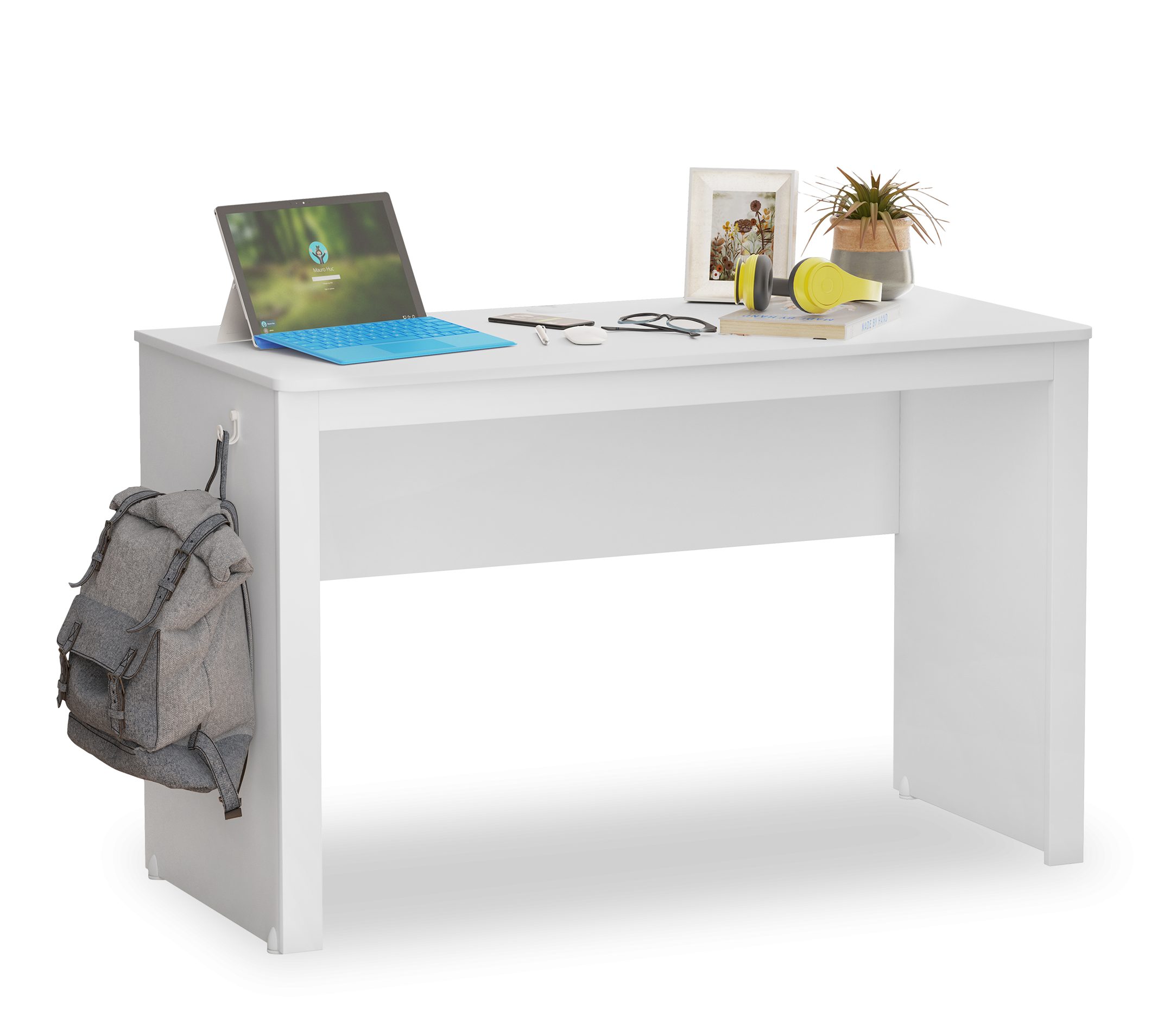 Möbel-Zeit Schreibtisch LINE, weiß, Optional erhältlich mit LINE Aufsatz-Regal