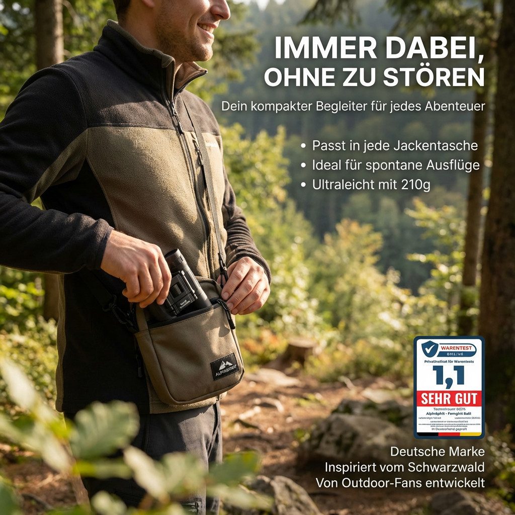 AlpinSpirit Fernglas inkl. Tasche & Zubehör (Testsieger) – für Brillenträger Fernglas (Kinder und Erwachsene, Ideal für Sport, Reise, Freizeit - FMC & BAK4)